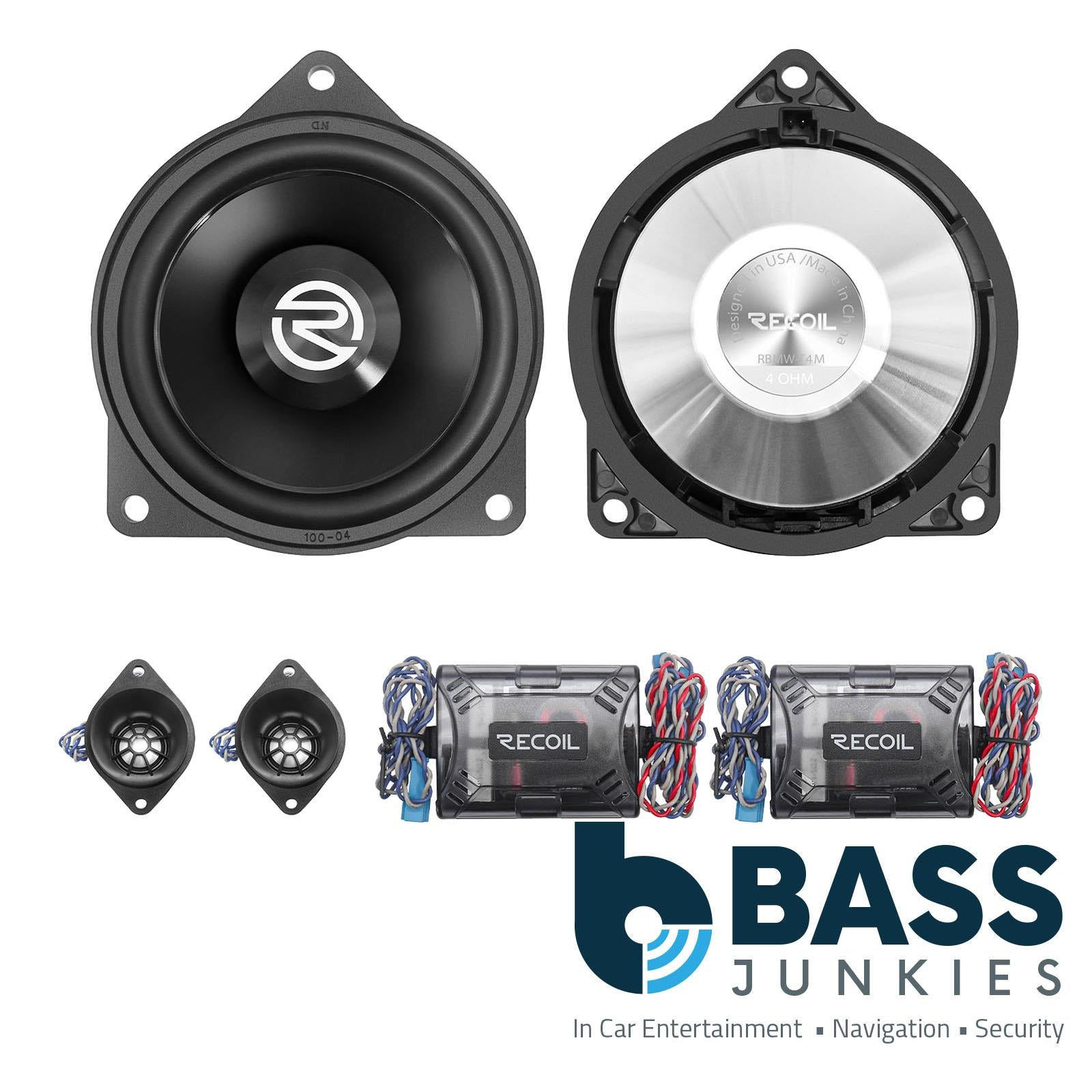 Recoil RBMW-T4M - BMW 1, 3, 5 Series & X1 Front Door Component Speaker Kit
