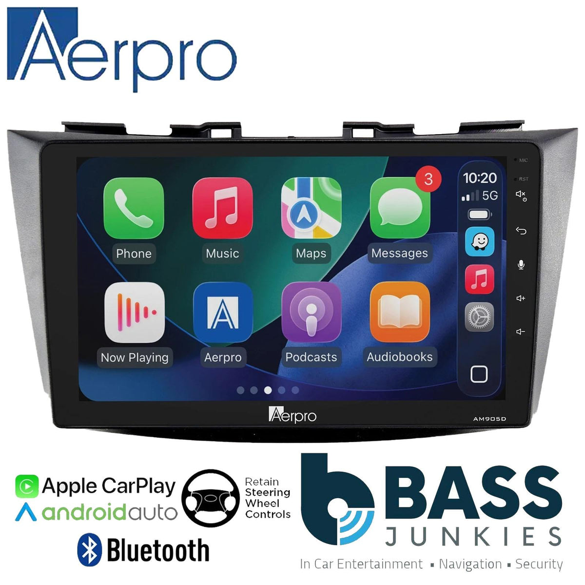 Aerpro 9" DAB CarPlay Android Car Stereo Fitting Kit For Suzuki Swift 12 Onward