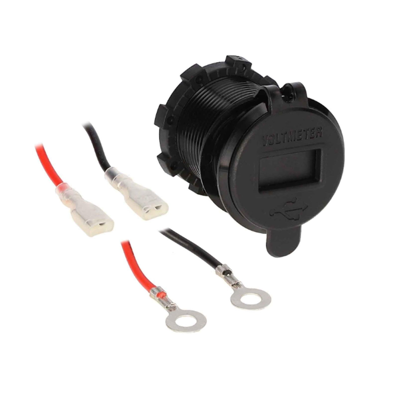 IBR108 Universal Dual USB Black with Red Voltage Display