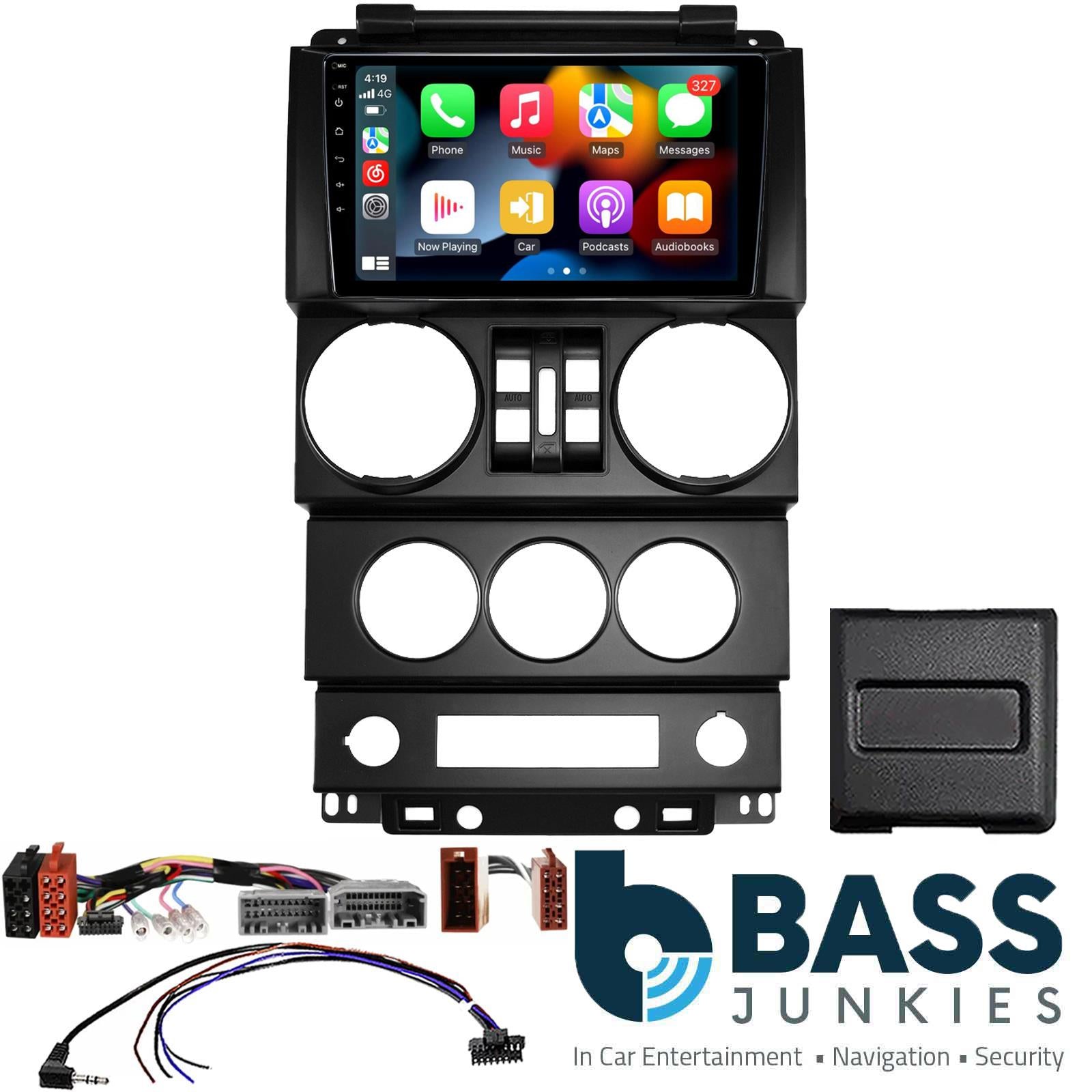 UPGRADED 9" CarPlay Android Car Stereo & Fitting Kit For Jeep Wrangler Rubicon 2008-2010