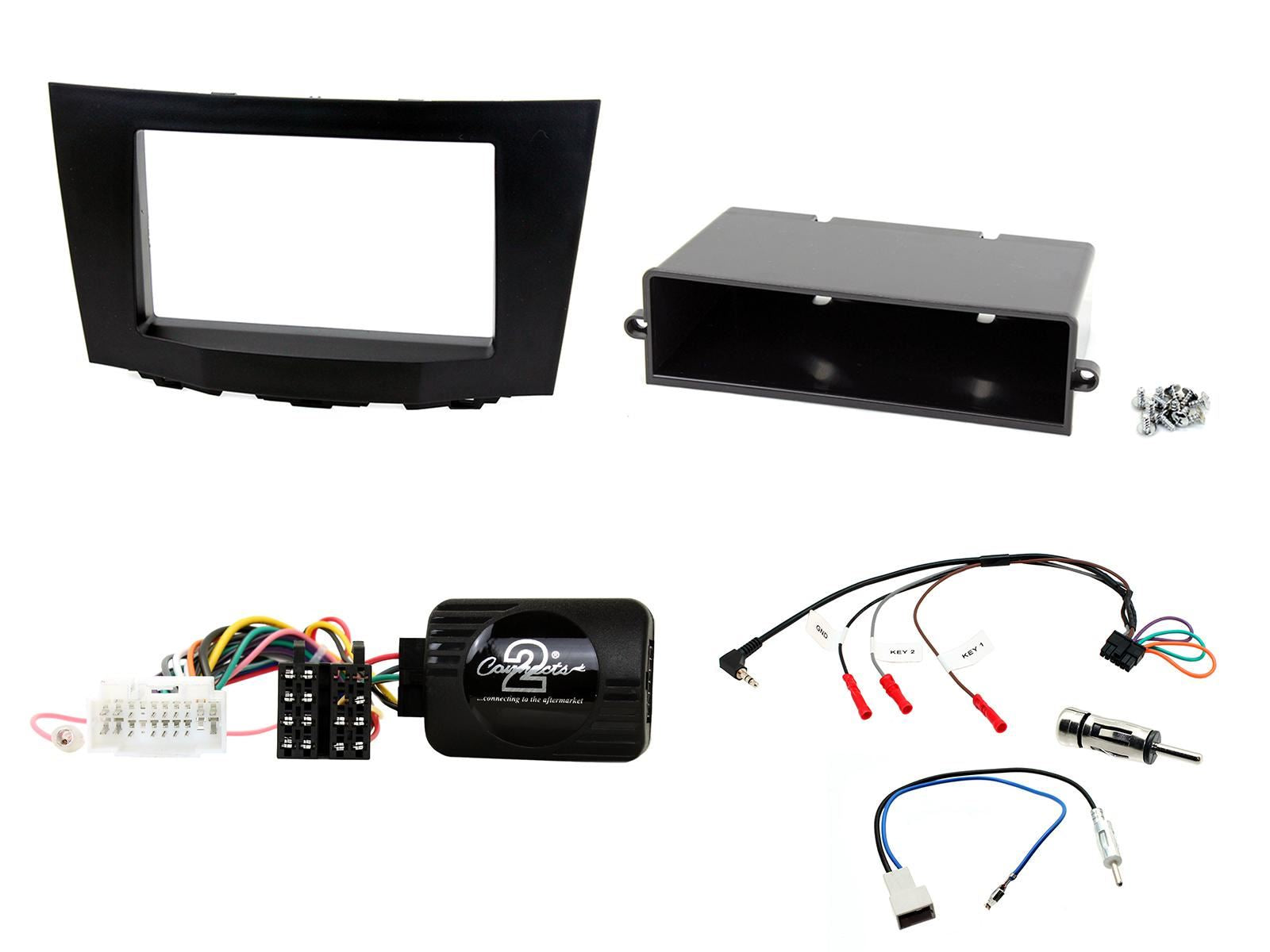 Grundig 6.8" Apple Android Double Din Stereo Fitting Kit + Steering Wheel Stalk Controls to fit Suzuki Kizashi 2010-16