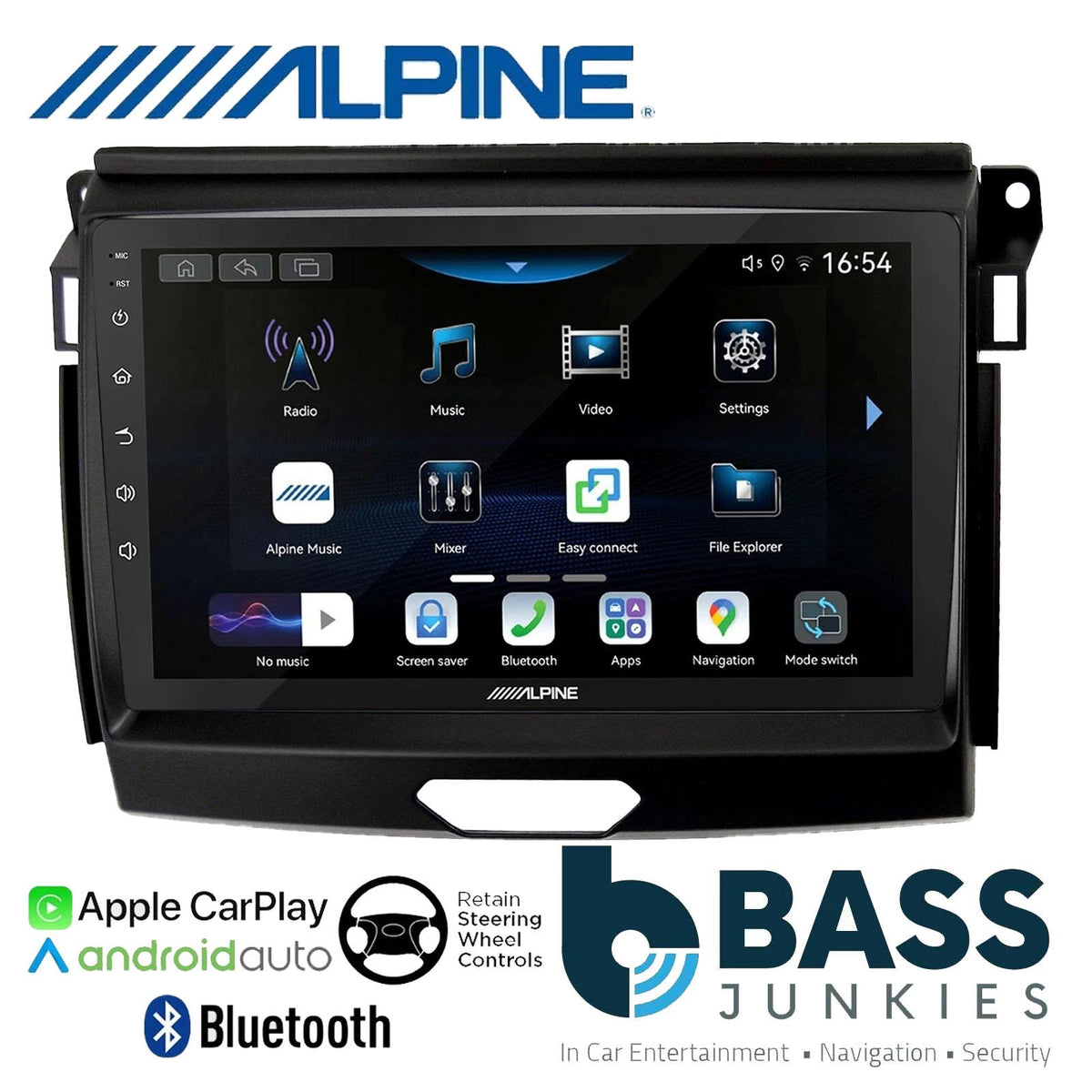 Alpine 9" CarPlay Android Car Stereo Fascia Kit For Ford Ranger 2015 Onwards