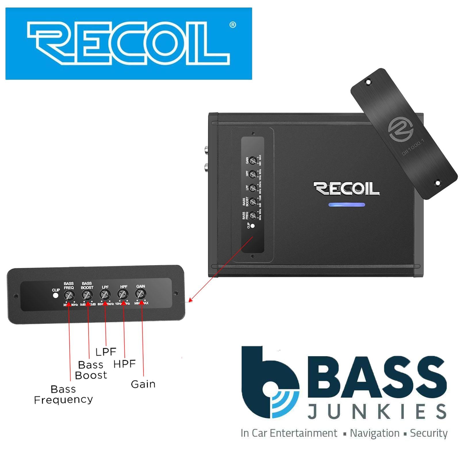 Recoil DII1000.1- 2000 Watts 2-4 Ohm Stable Class D Mono Car Audio Amp Amplifier