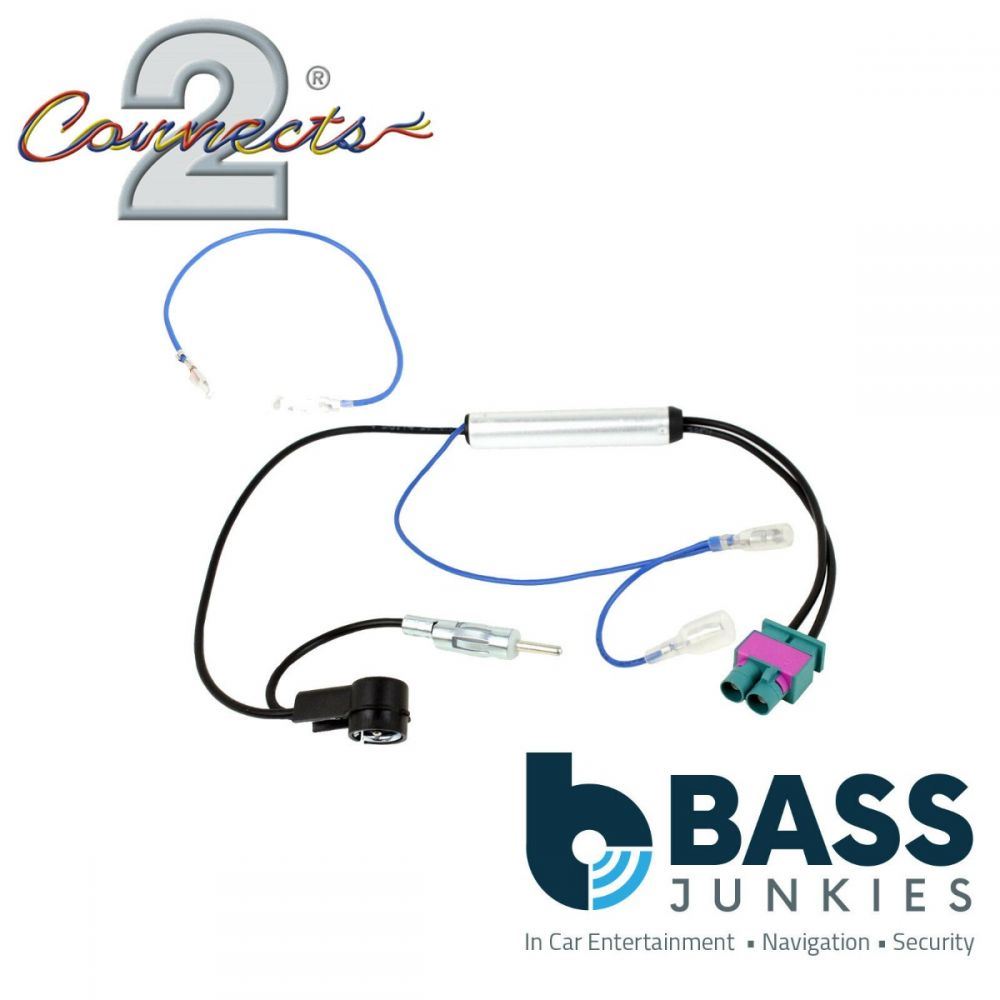 Connects2 CT27AA179 - Audi Seat Skoda VW Twin Fakra to DIN & ISO Car Antenna Adapter