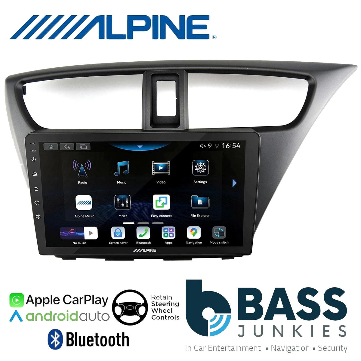 Alpine 9" CarPlay Android Car Stereo Kit For  Honda Civic Europe Version 12 On