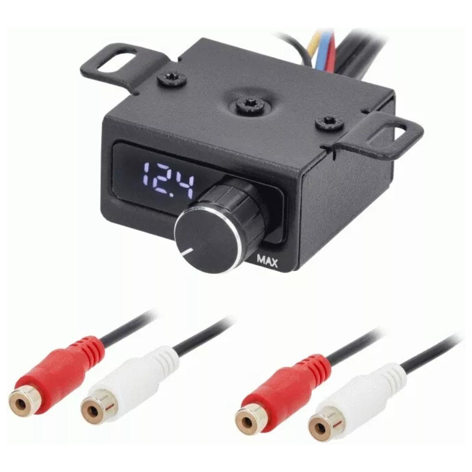IBR143 Universal Car Bass Amp Remote Level Control Knob Stereo RCA Input Voltmeter