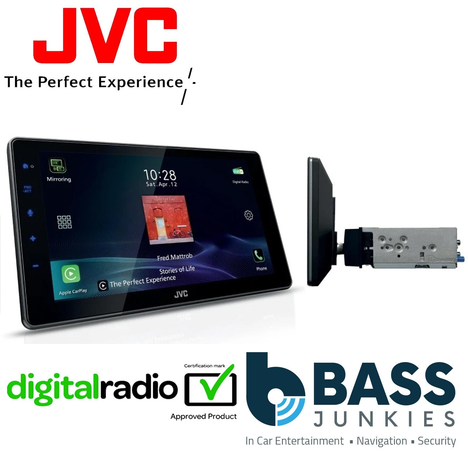 JVC KW-Z900DBW - 9" Floating HD Wireless CarPlay Android BT DAB+ Radio Car Stereo Screen