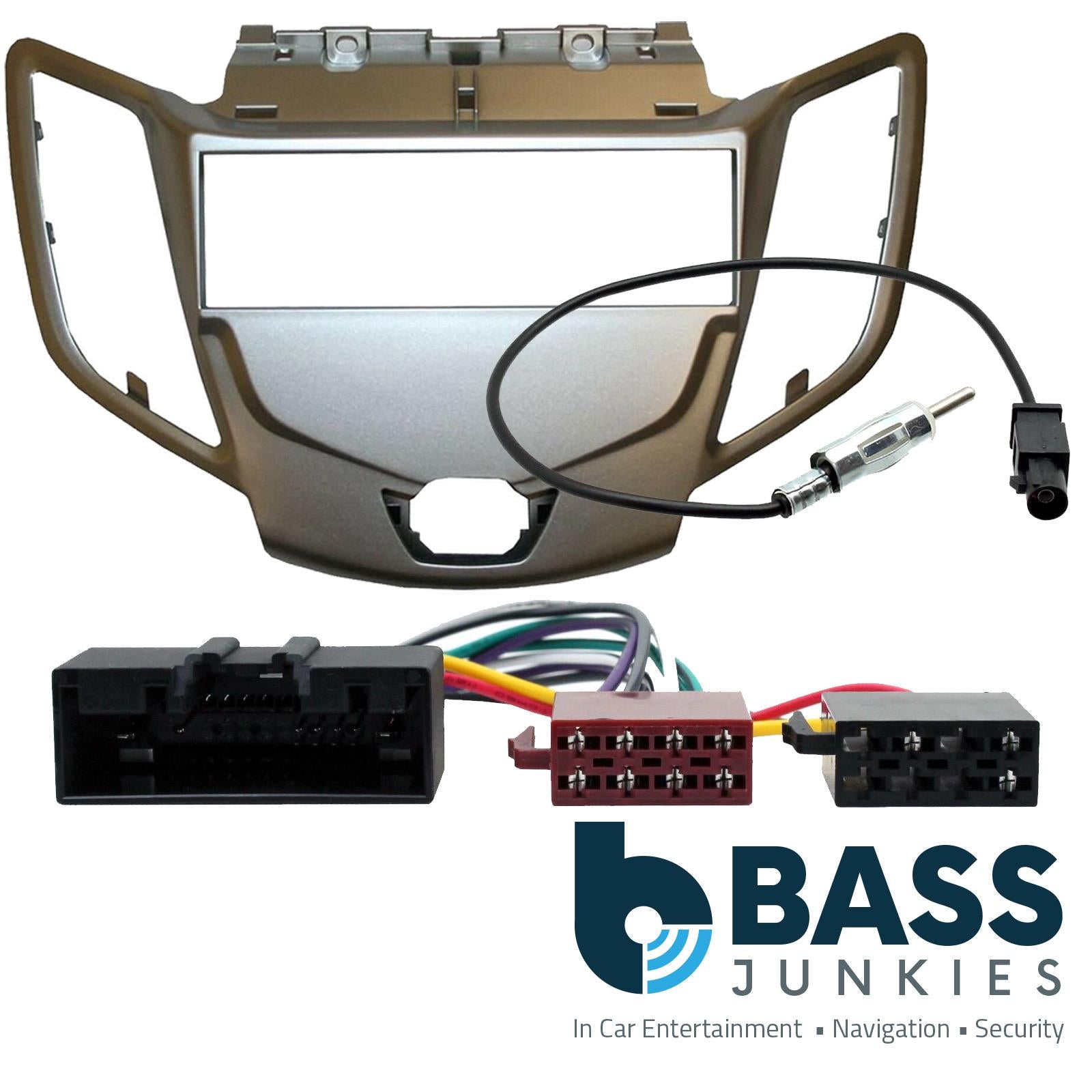 Ford Fiesta MK7 2010-2017 Single Din Car Stereo Silver Fascia Panel & ISO Fitting Kit
