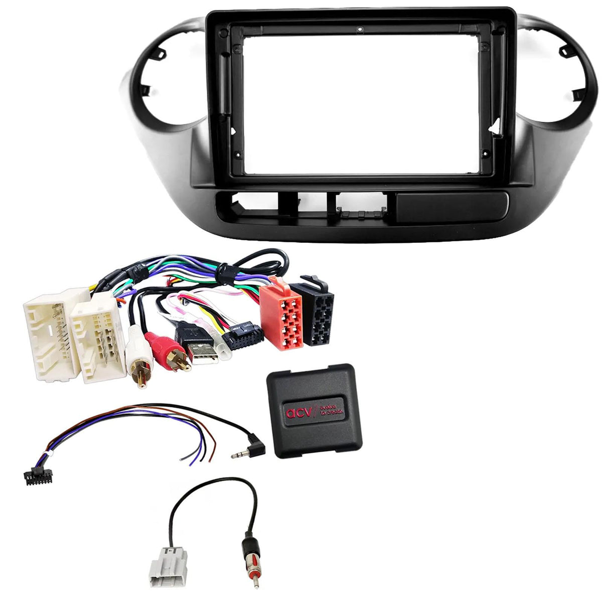 For Hyundai i10 RHD 2014 On Fascia Panel & Steering Control Interface For 9" Android Car Stereo