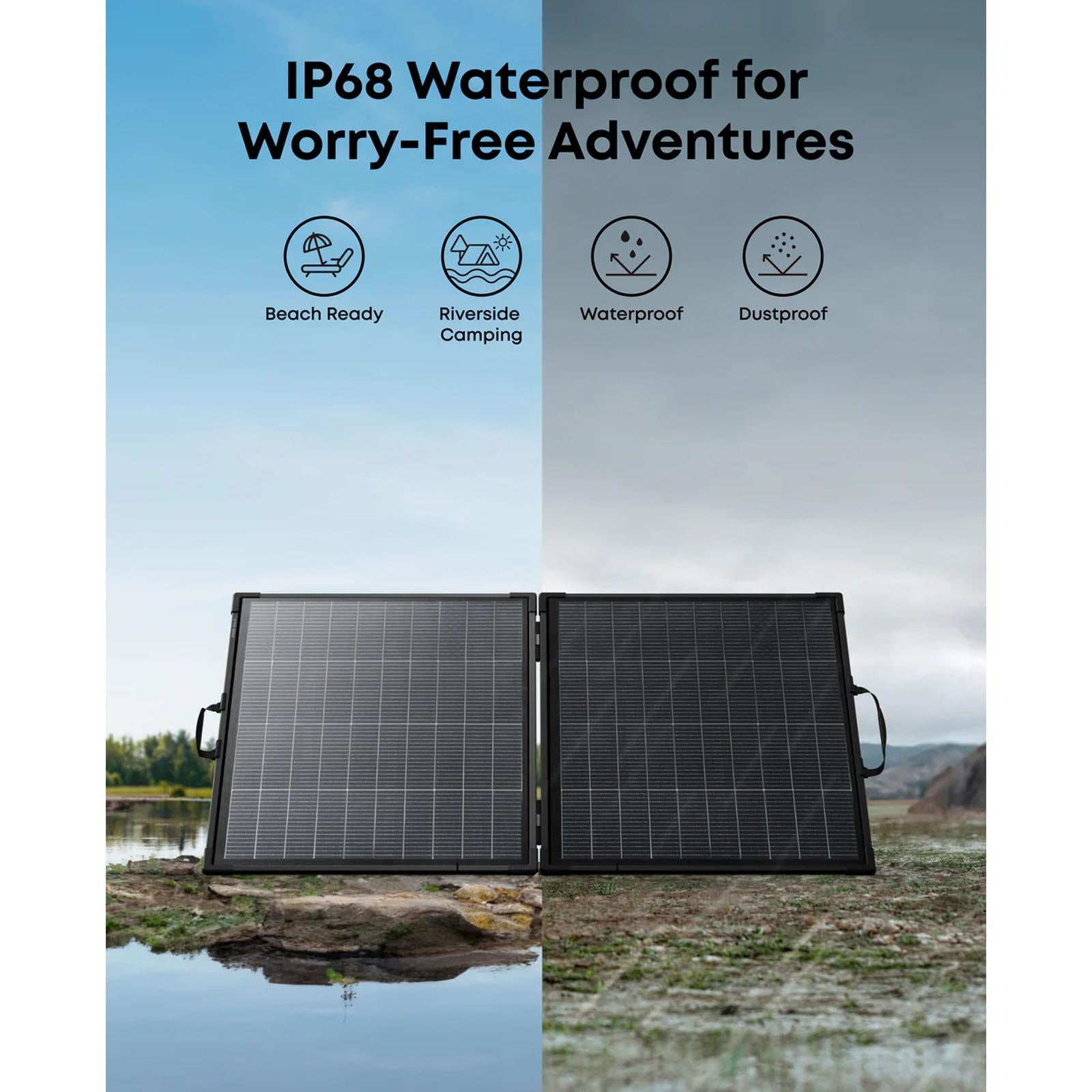 Anker SOLIX - PS200 200 Watt Bifacial Foldable Portable Solar Panel for Portable Power Stations