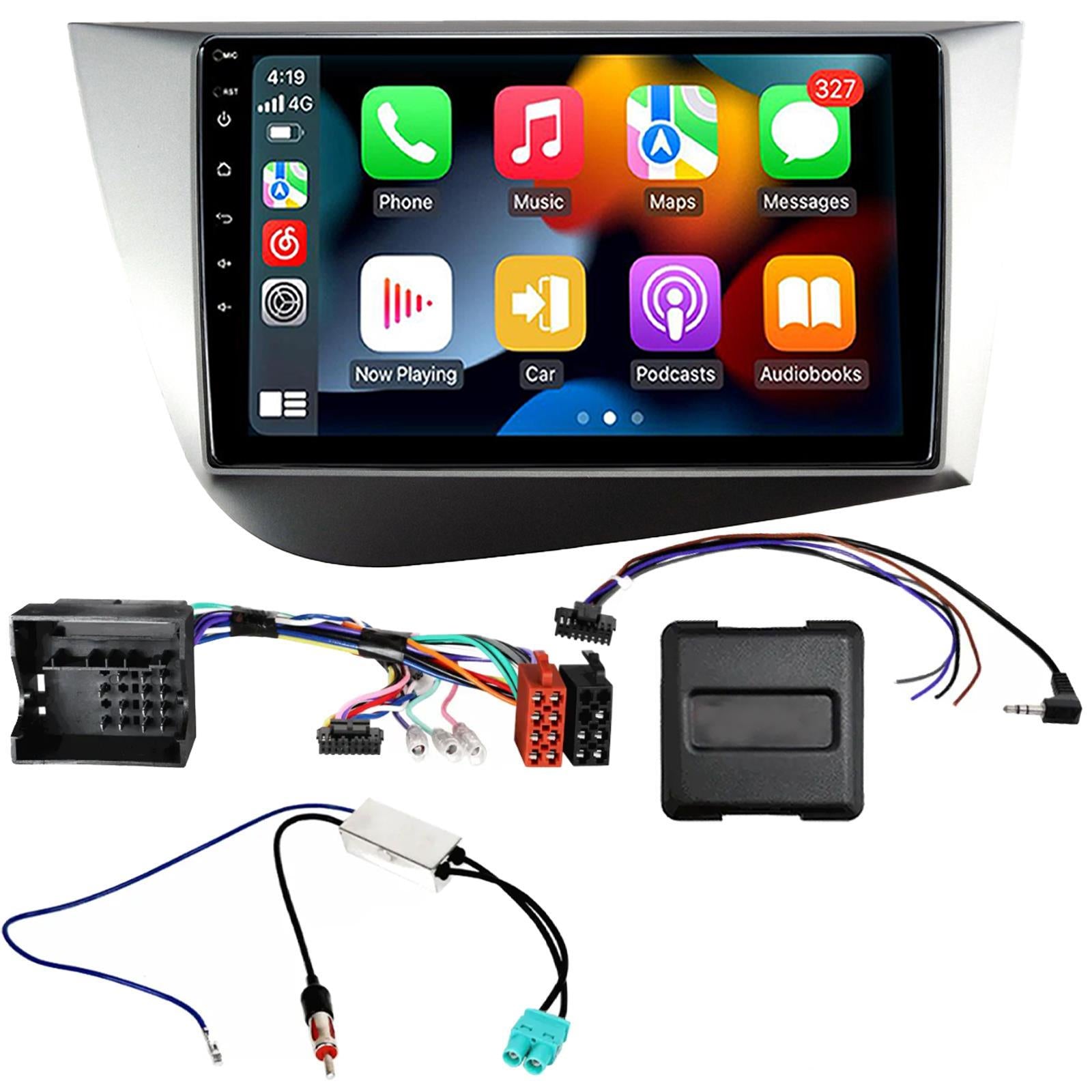 UPGRADED 9" CarPlay Android Car Stereo Fitting Kit For Seat Leon RHD 2005 - 2012