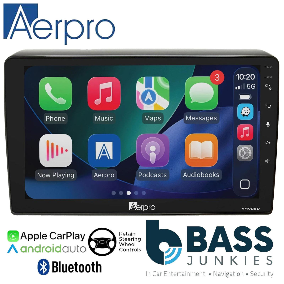 Aerpro 9" DAB CarPlay Android Car Stereo Kit For Suzuki Swift Black 18 Onwards
