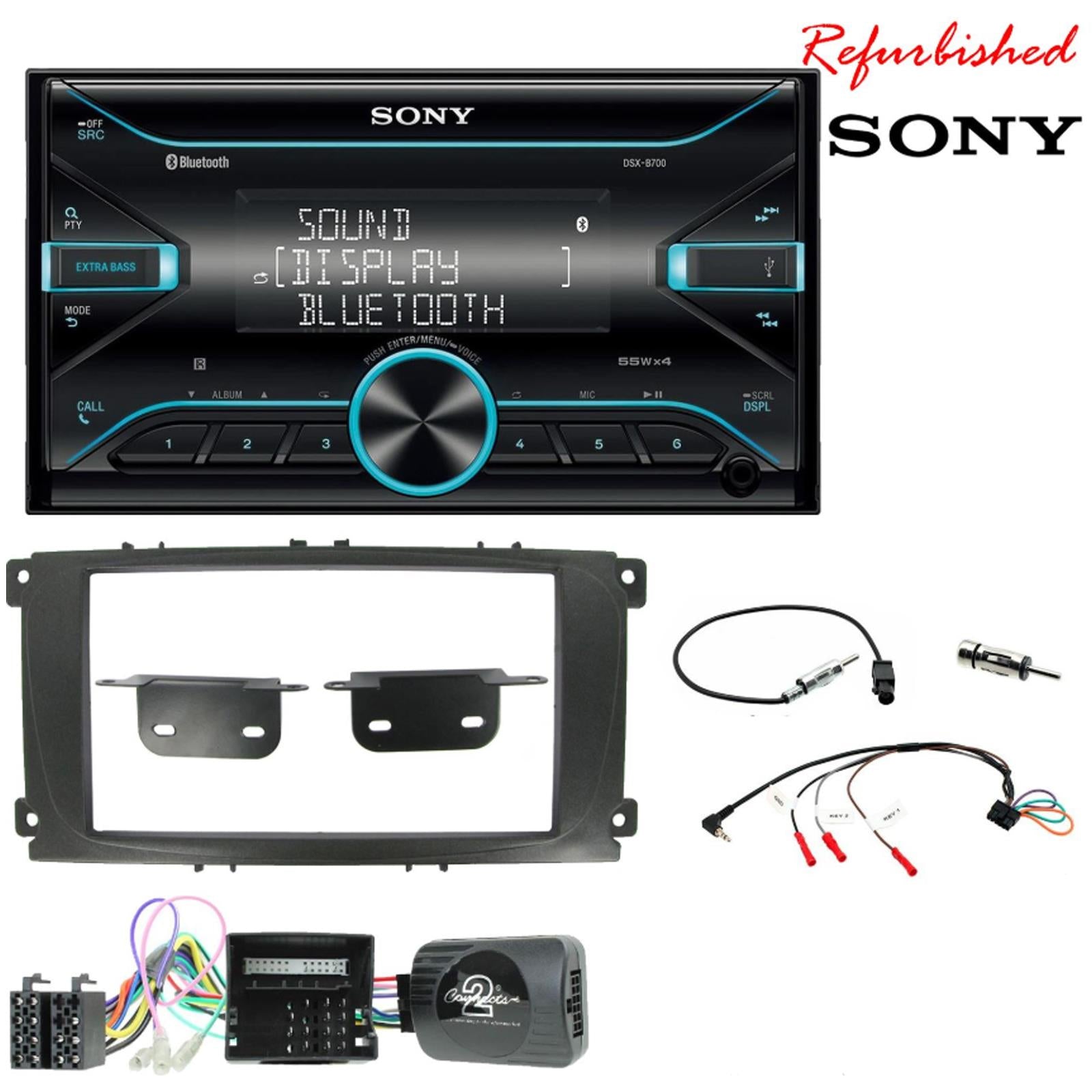 Sony DSX-B700 Bluetooth MP3 USB AUX 4 x 55W Double Din Car Stereo Radio Player + CTK Fitting Kit fits Ford Mondeo 2007-2014