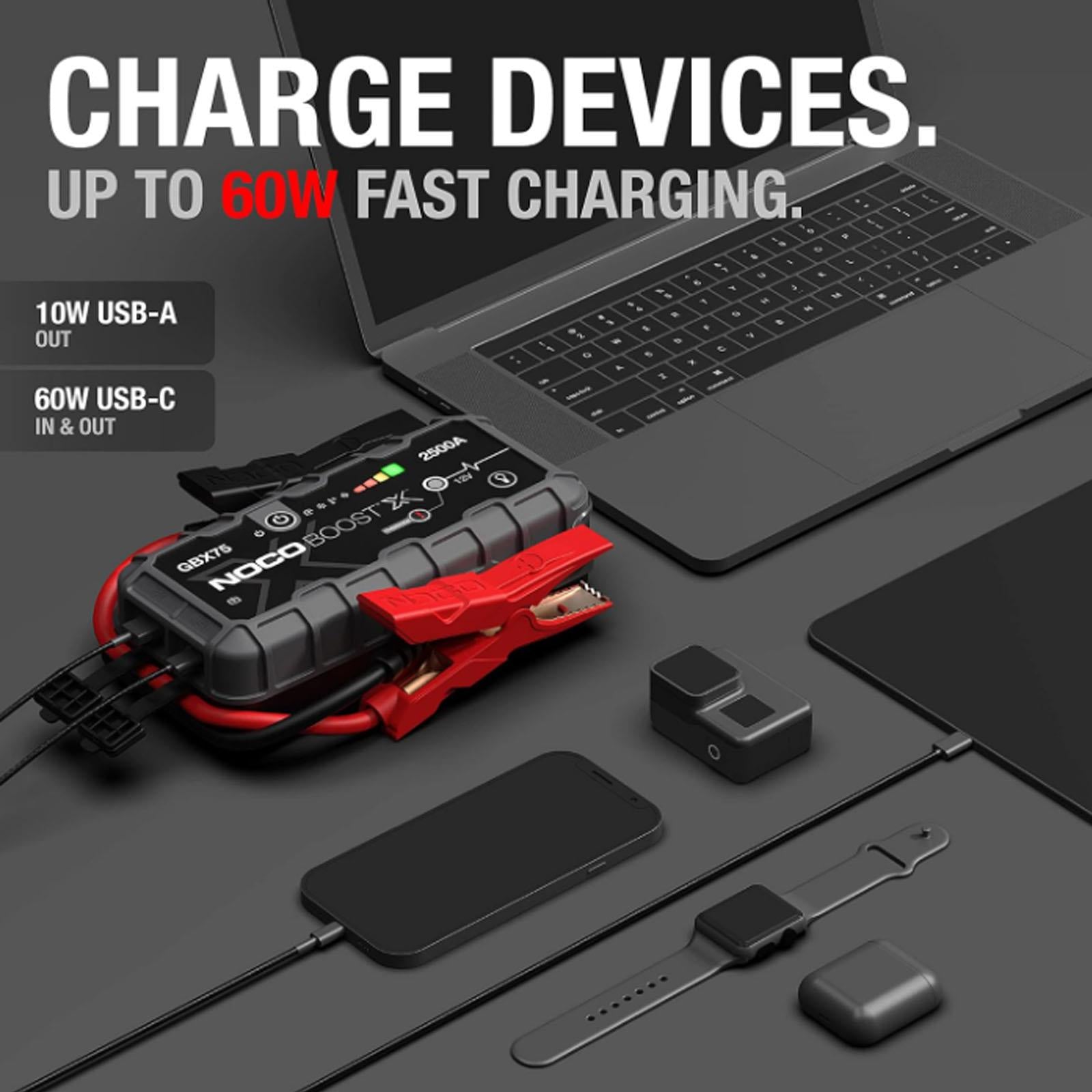 NOCO GBX75 - 2500A UltraSafe Lithium Jump Starter Power Bank USB-C 12V