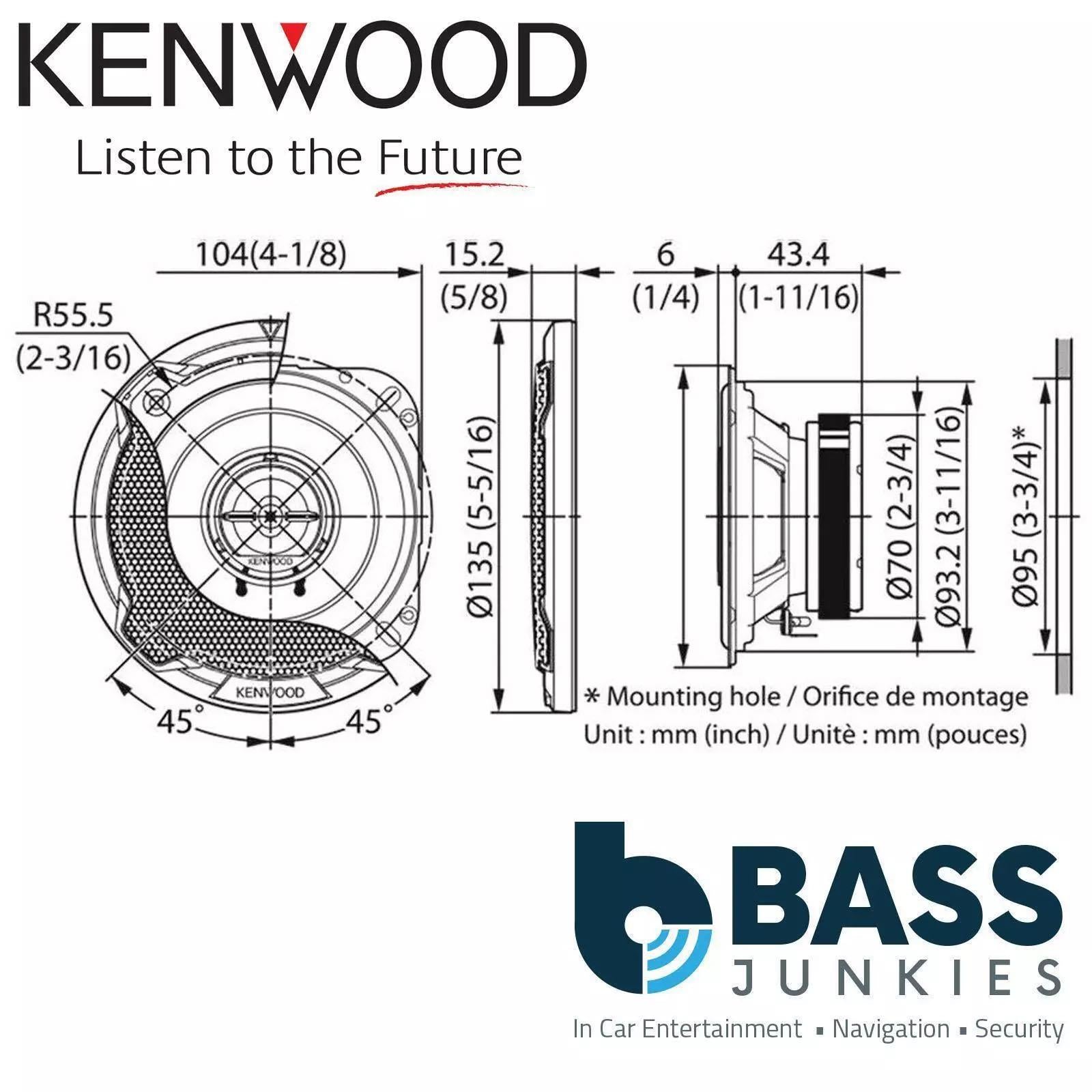 Kenwood KFC-PS1096 2-Way 440 Watts Car Speakers Supplied with Universal Pods for Truck Bus Van Motorhome Lorry Camper Van