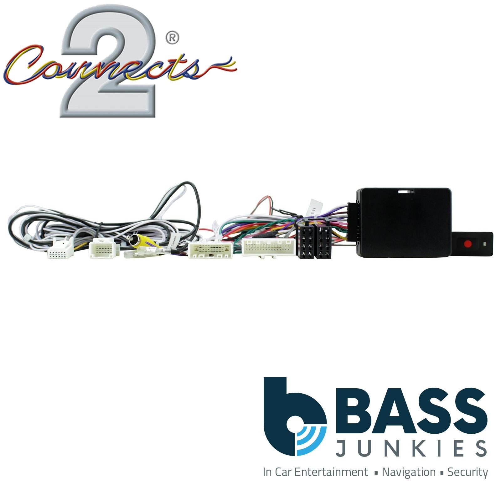 Connects2 CTKNS20 - Nissan Navara 2016 - 2019 (Model D23) Gloss Black Double Din Fascia Panel & Steering Wheel Interface with 360 Camera Retention Kit