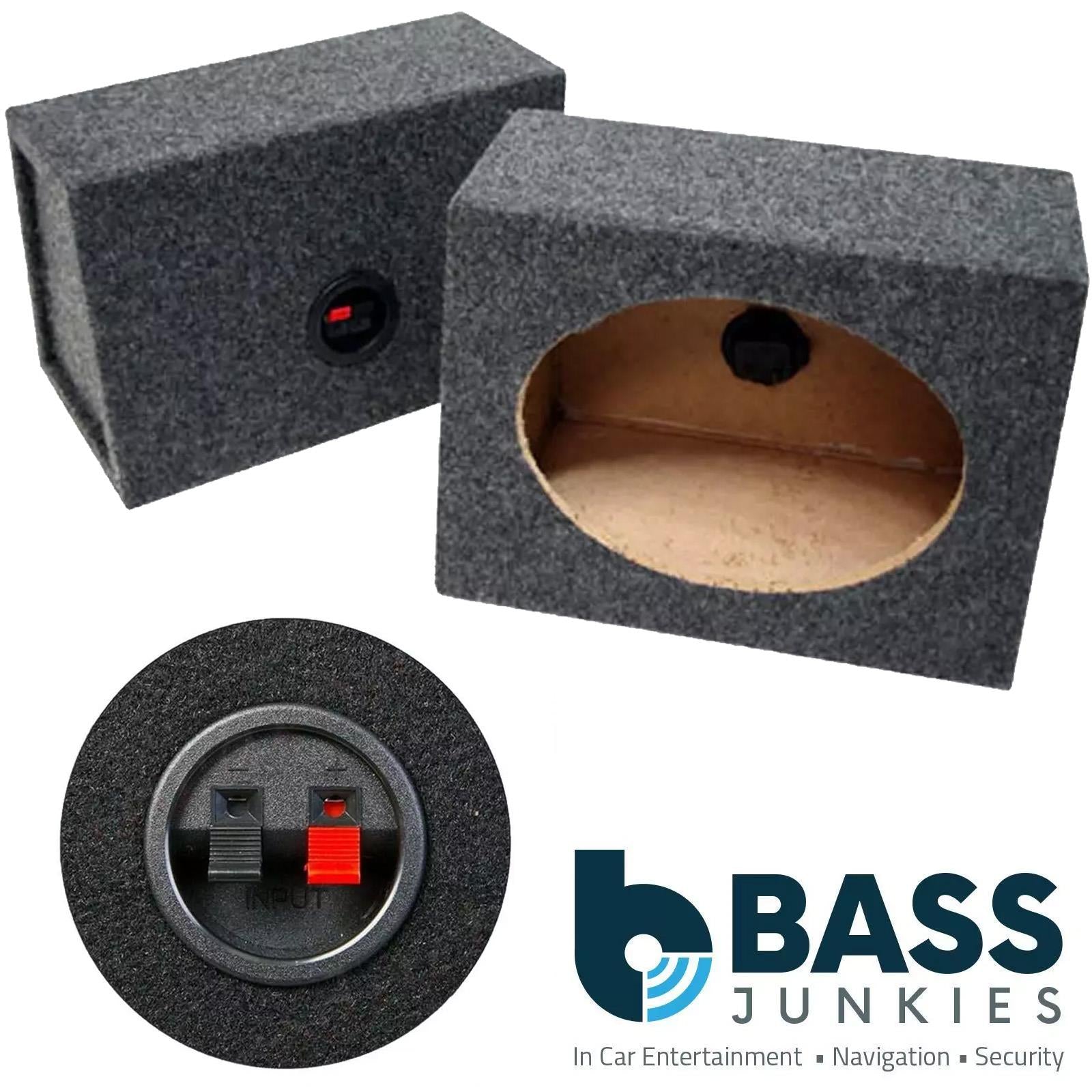 Ground Zero GZIF 69 - 3 Way 6x9" 360 Watts Car Speakers & Grey MDF Boxes Pair