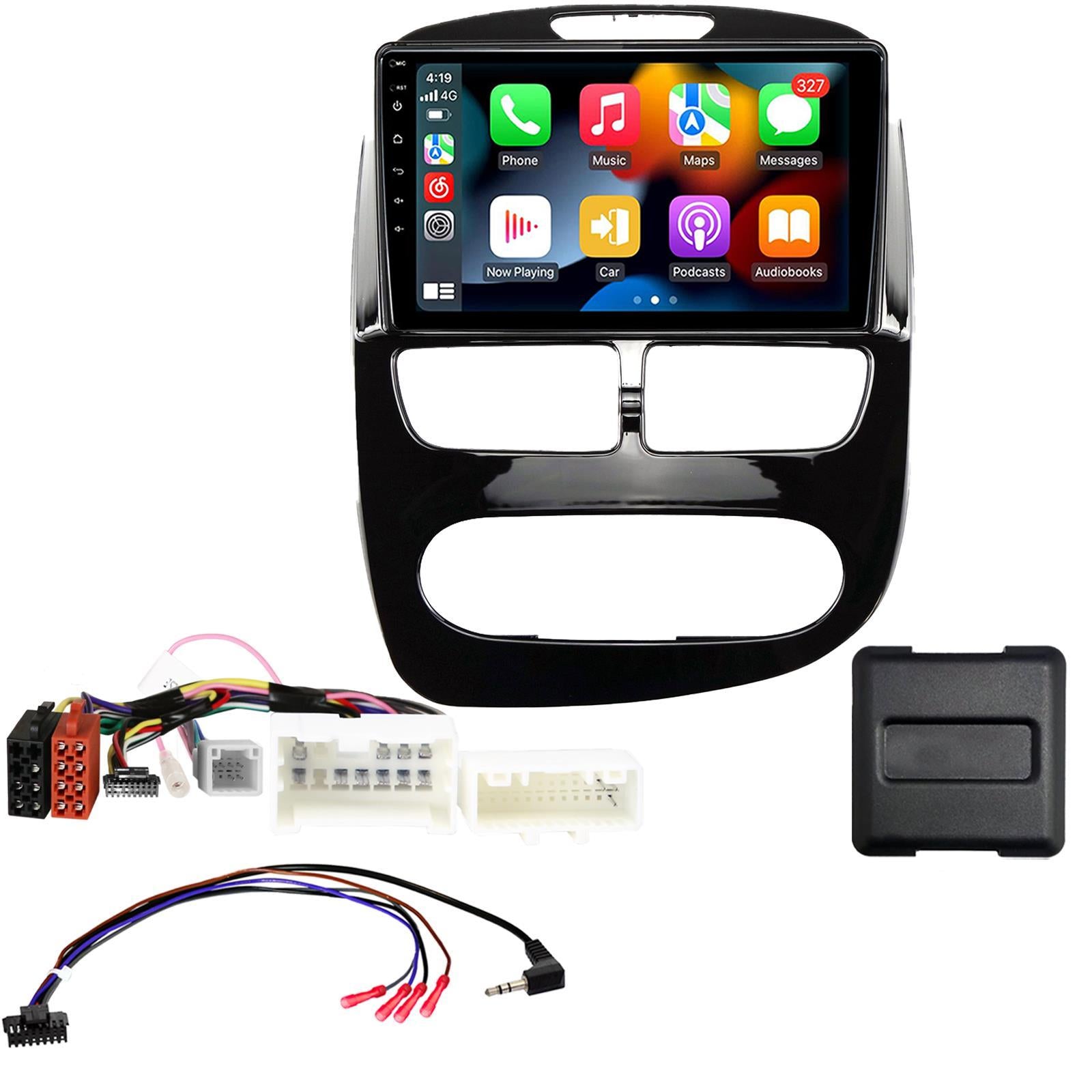 UPGRADED 9" CarPlay Android Car Stereo Black Fascia Kit For Renault Clio 2012-2016