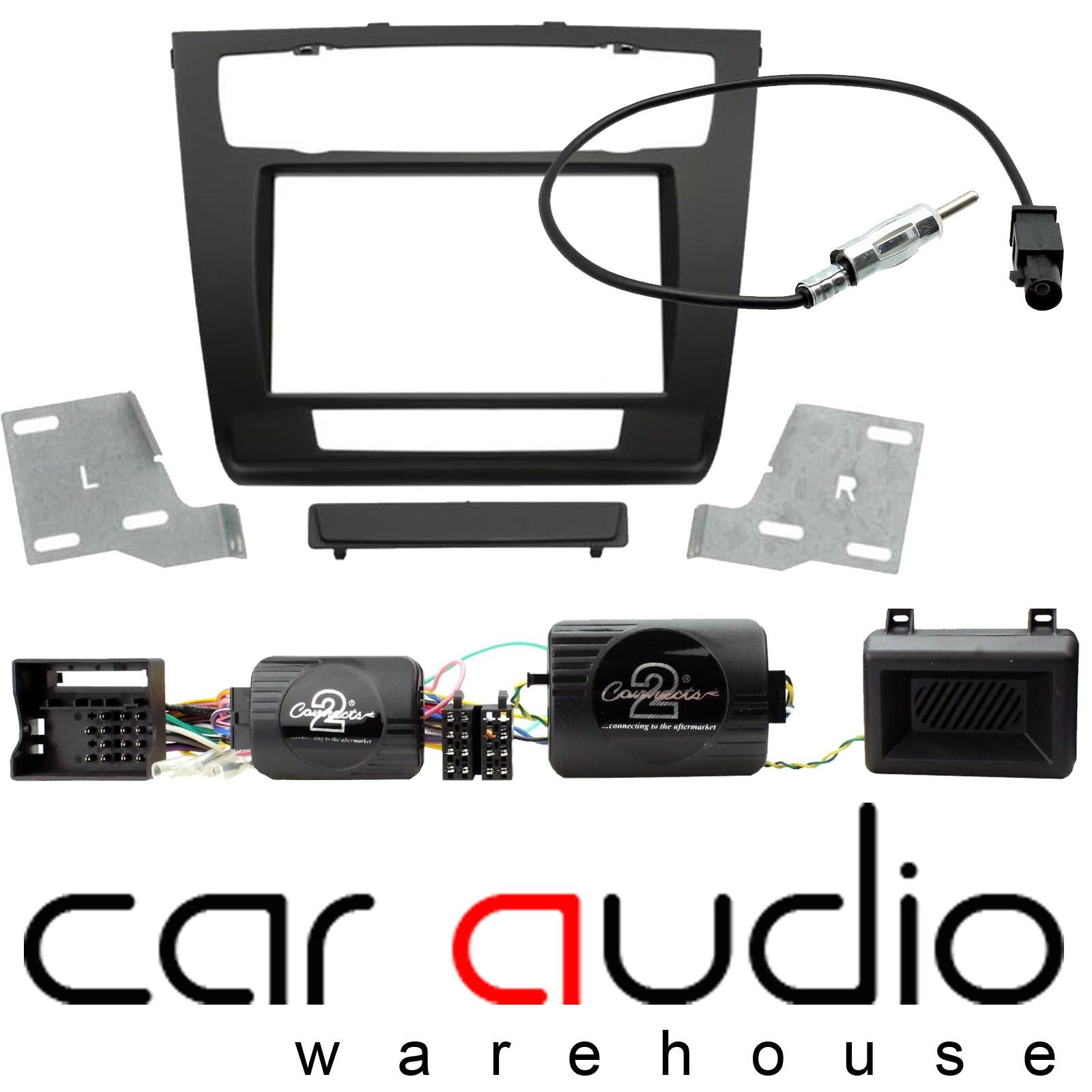 Connects 2 CTKBM08 - BMW 1 Series E81/E82/E87/E88 2007 - 2013 Single Din Facia & Steering wheel Interface Fitting Installation Kit (Automatic A/C)