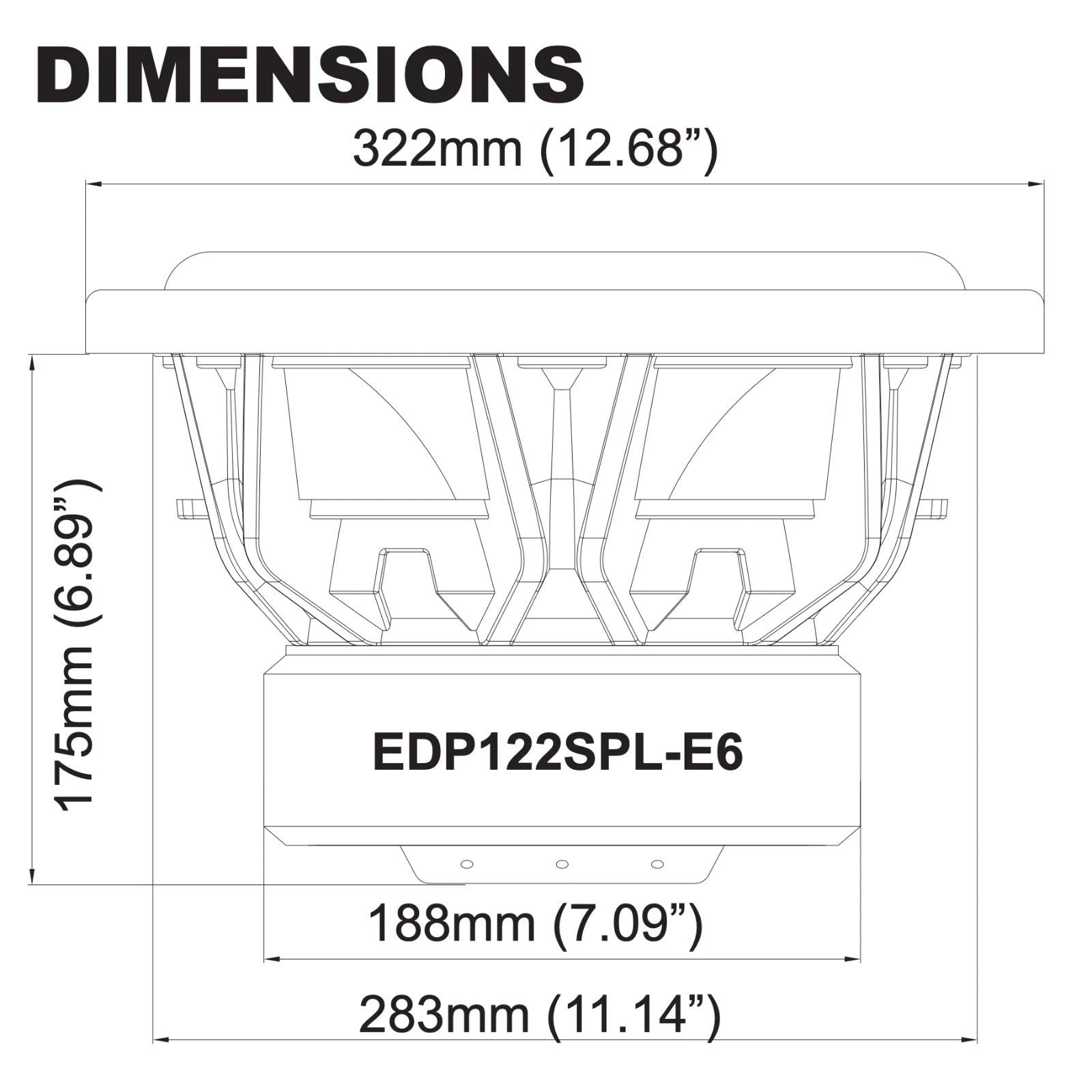 EDGE EDP122SPL-E3 - 12" 30cm 3000 Watts Dual 2 Ohm SPL Car Bass Subwoofer