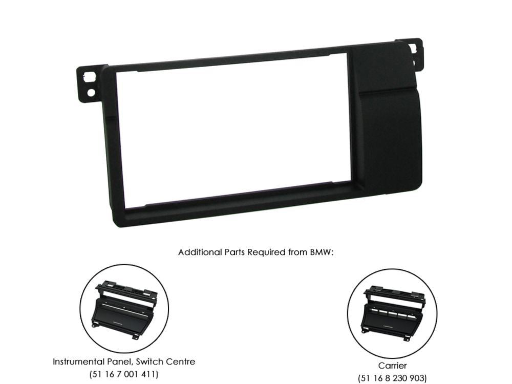 Connects2 CT23BM03 BMW 3-Series 1998 - 2005 Car Stereo Double Din Fascia Panel & Cage Kit