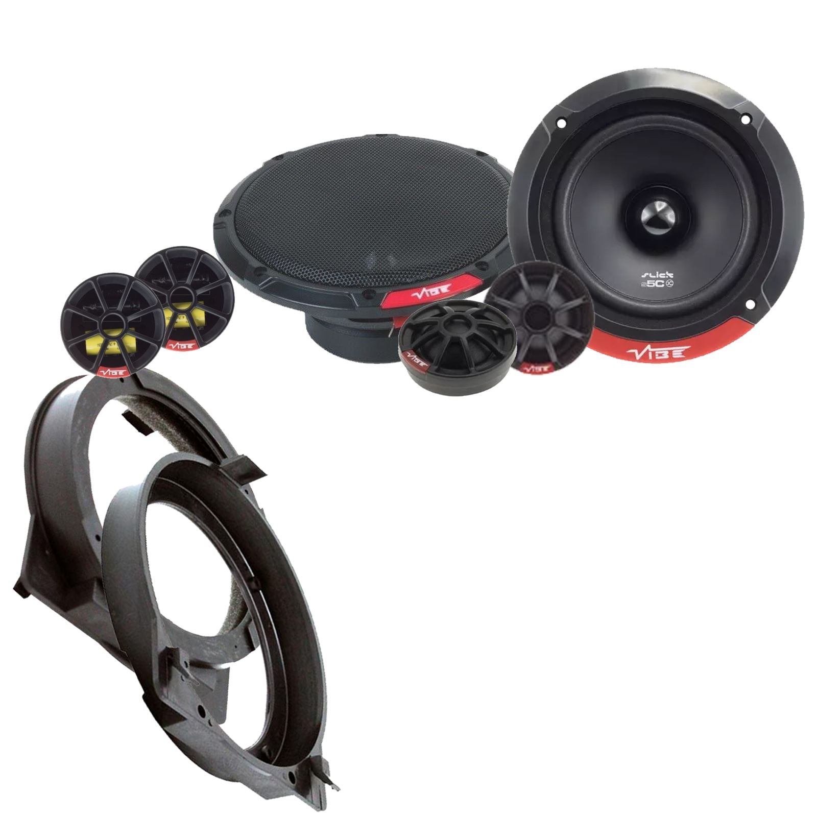 Vibe SLICK5C-V7 2-Way 130mm/13cm/5.25" Component Speakers (Per Pair 480 Watts) Fits Honda Jazz <-2008