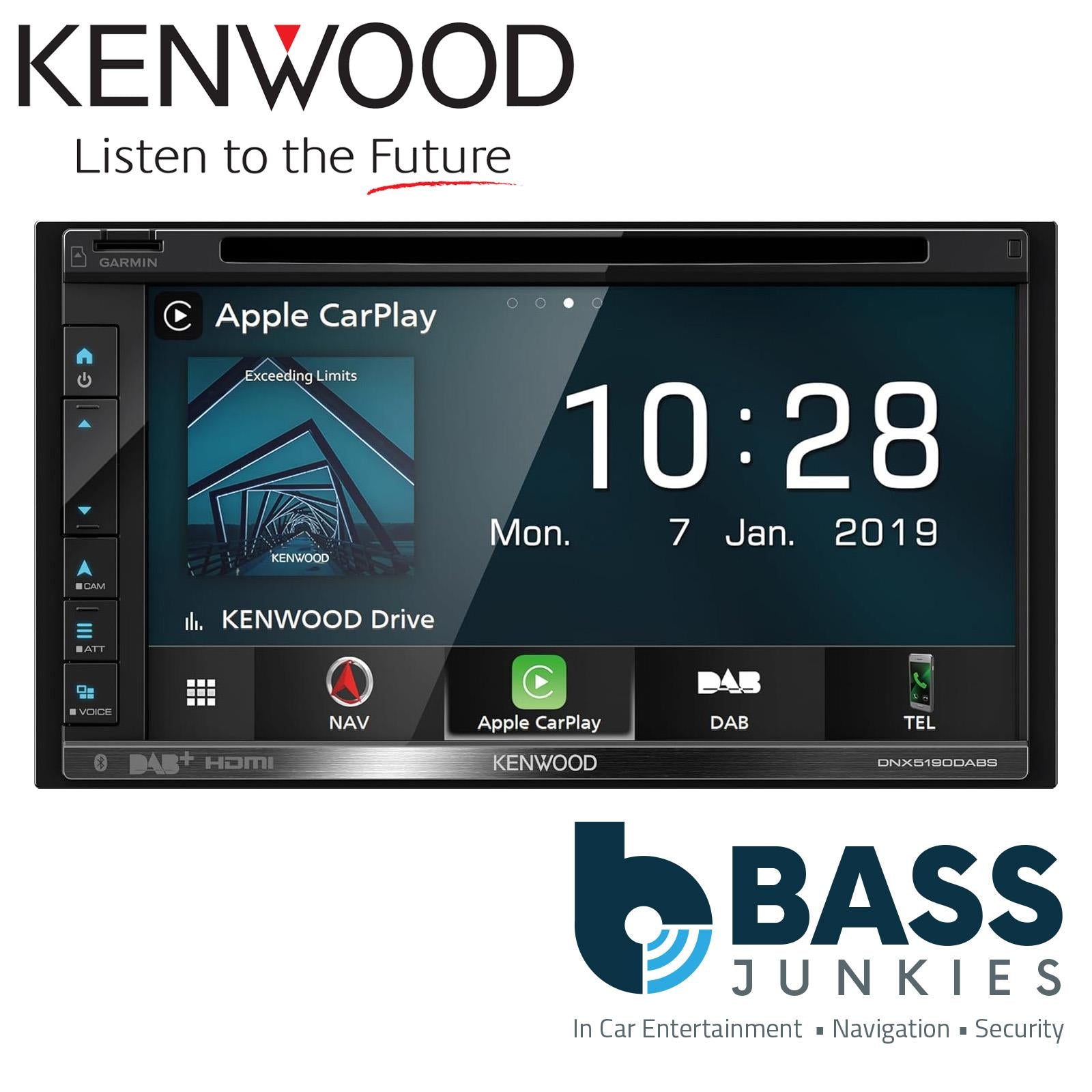 Kenwood DNX5190DABS - 6.8” DAB CD/DVD Navigation Bluetooth Car Stereo Aerial