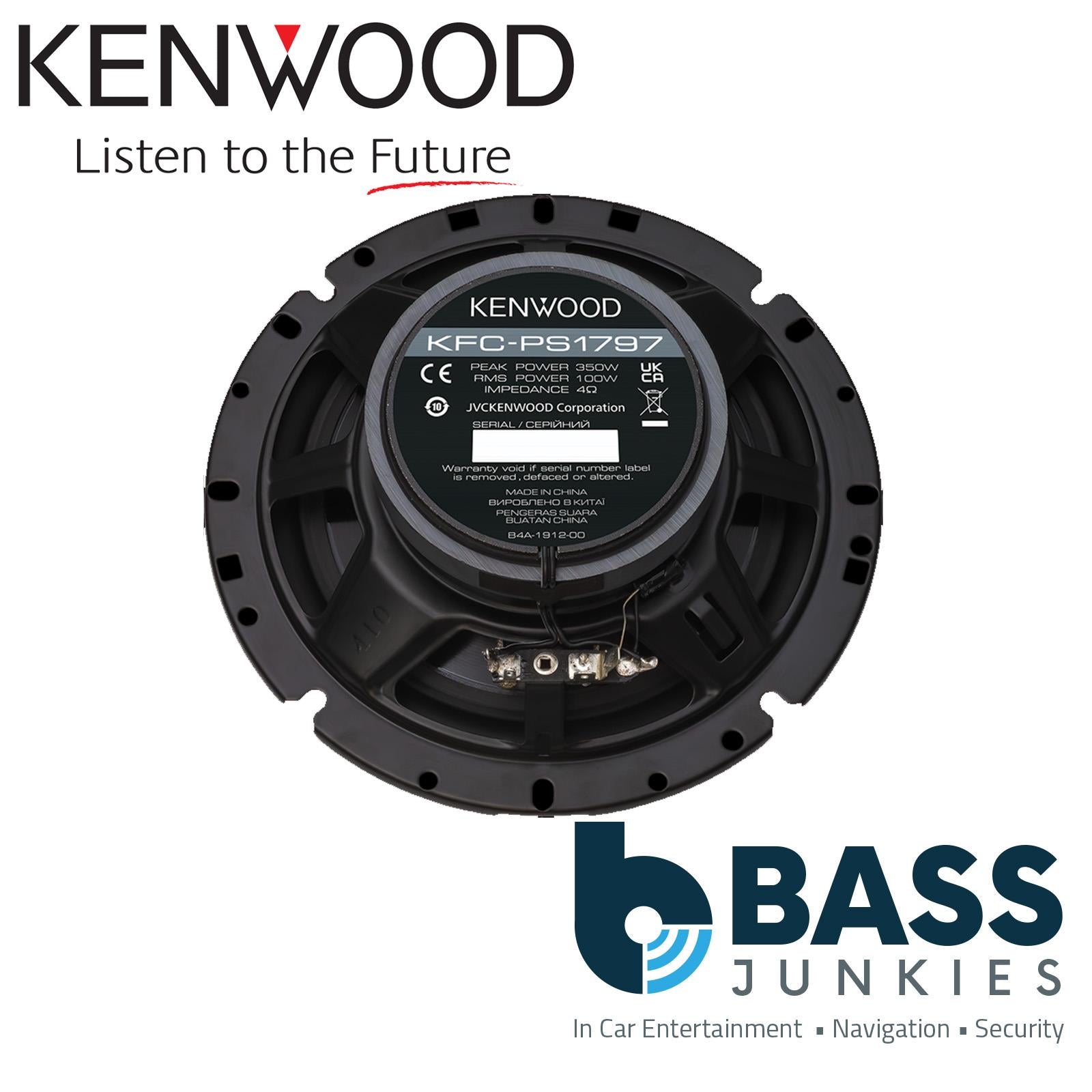 Kenwood KFC-PS1797 - 700 Watts Pair 17cm 6.5" Coaxial Door Shelf Car Speakers