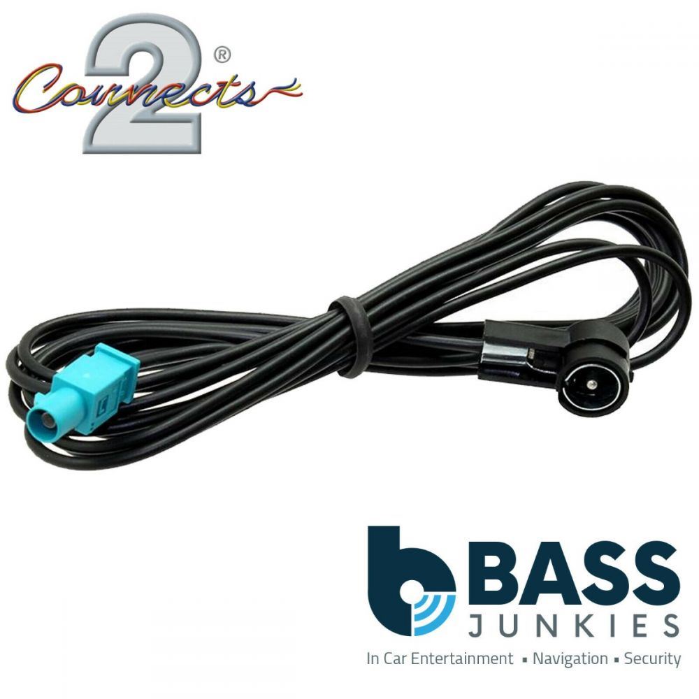 Connects2 CT27AA122 - Car Stereo 3 Meter Fakra Male to ISO Male Extension Aerial Adaptor