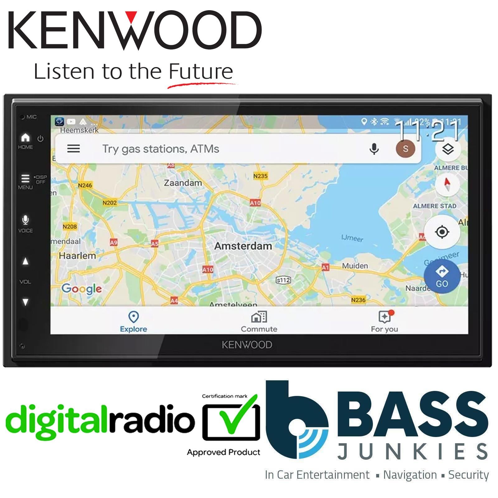Kenwood DMX6523DABS-C  - Camper Motorhome Version 6.8" DAB+ Bluetooth & Wireless CarPlay Android Radio