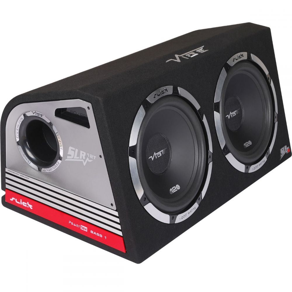 Vibe SLICK SLR12TA 2400 Watts Twin 12" 30cm Active Amplified Bass Box Car Enclosure