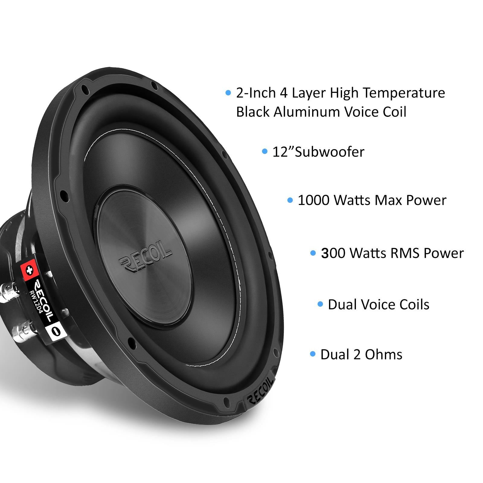 Recoil RS12 - 12" 600 Watts Vented Passive Car Subwoofer Bass Box Enclosure