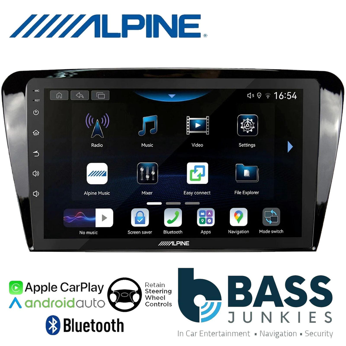 Alpine 9" CarPlay Android Car Stereo Kit For Skoda Octavia Black 2013 Onwards