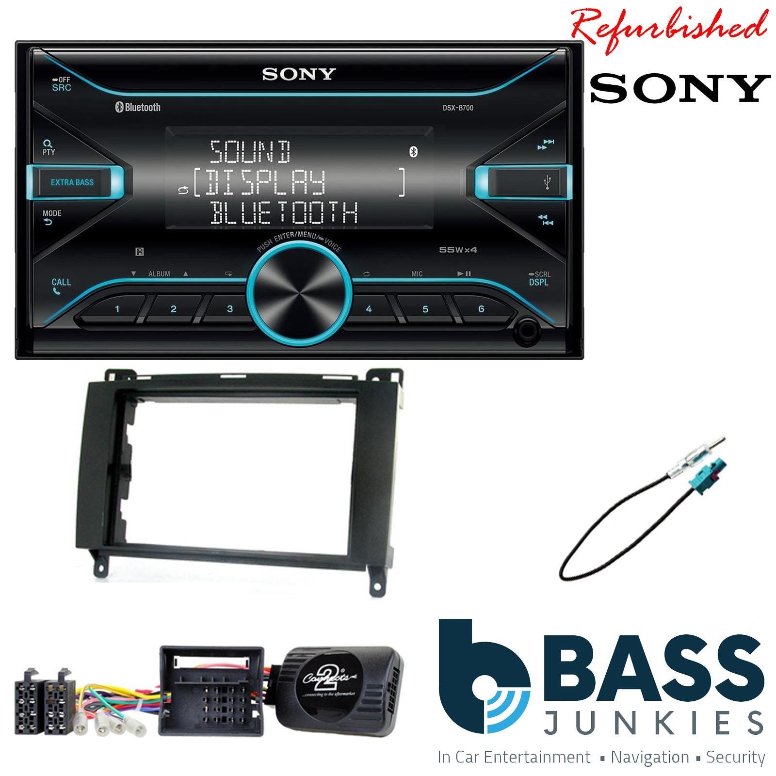 Sony DSX-B700 Bluetooth MP3 USB AUX 4 x 55W Double Din Car Stereo Radio Player + CTK Fitting Kit fits Mercedes Vito 2006-2014