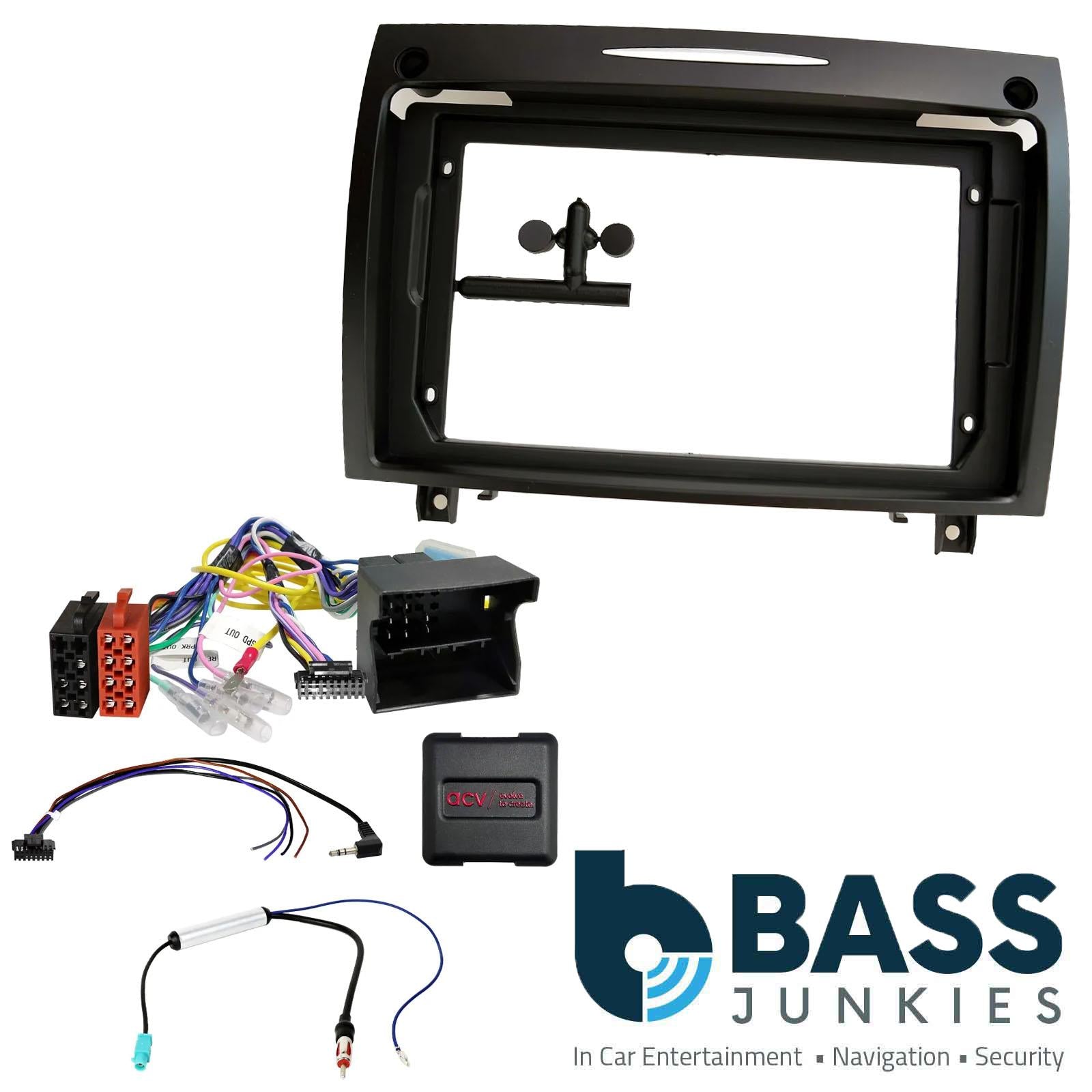 For Mercedes SLK 2008-11 Fascia Panel & CAN Bus Steering Control Interface For 9" Android Car Stereo