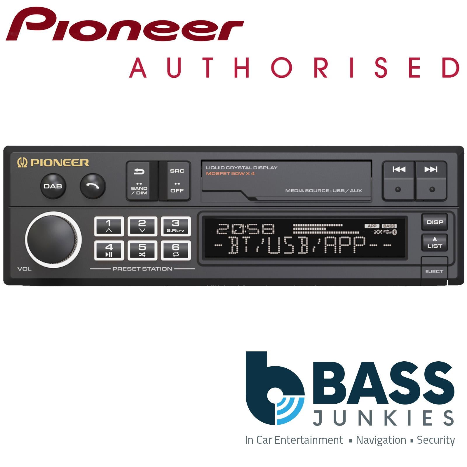 Pioneer SXT-C10PS - Retro Cassette Tape Style Bluetooth DAB+ Radio USB AUX Car Stereo