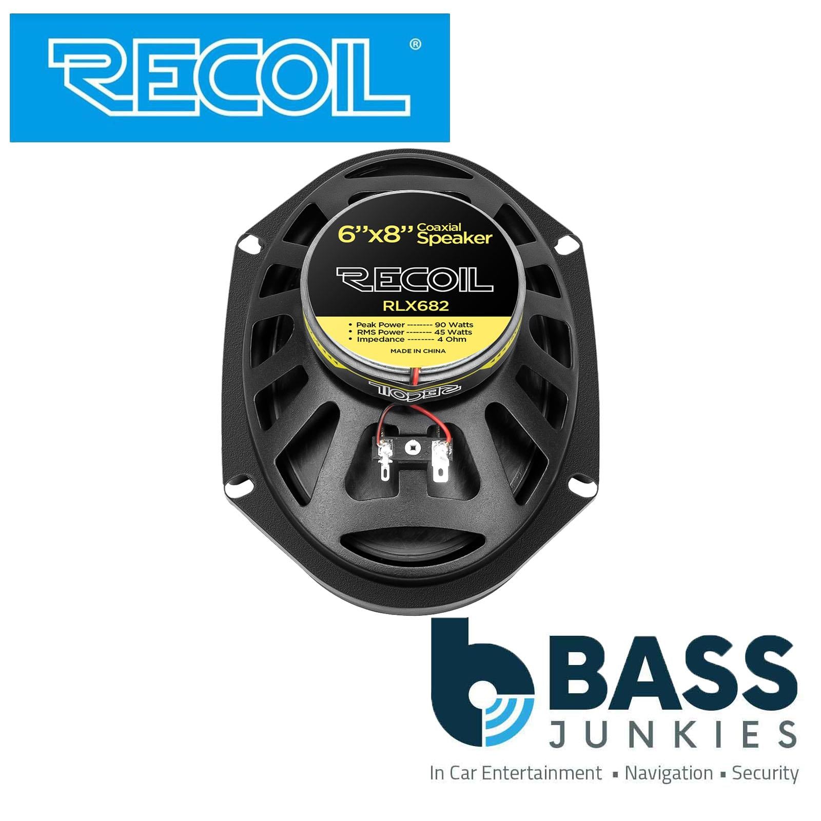 Recoil RLX682 - 180 Watts 6x8" Inch 2 Way Coaxial Car Door Speakers Pair