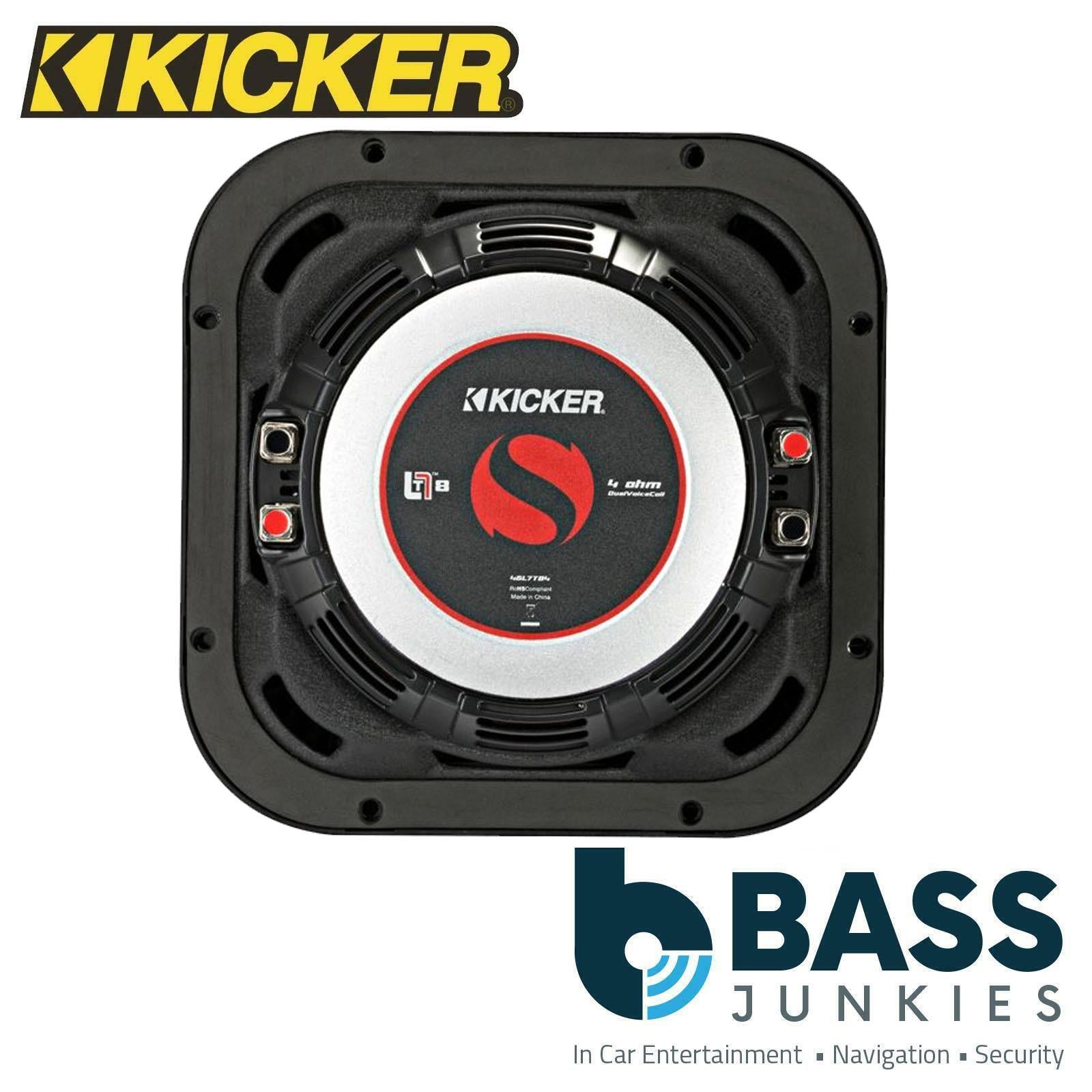 Kicker 46L7T82 - L7T 8" Slim Square Subwoofer DVC 2 Ohm 700W