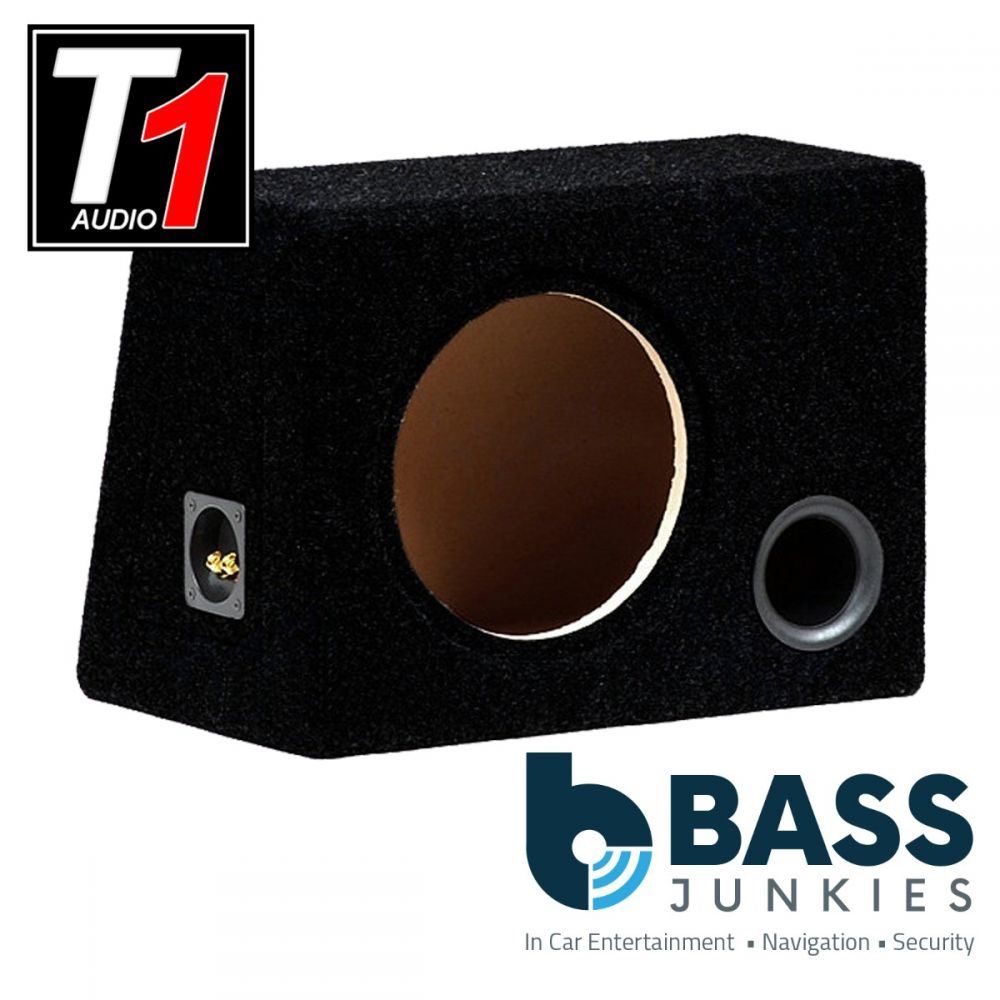 T1 Audio - 10" 250mm 25cm 35L Ported Fully Carpeted Black MDF Car Sub Subwoofer Bass Box Enclosure