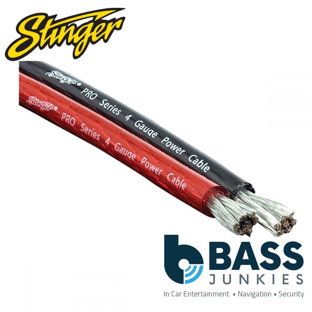 Stinger SPW18TB - 8 AWG Black TRU-SPEC Copper Hyper Twist Ultra Flexible 1 Metre Car Amplifier Power Cable