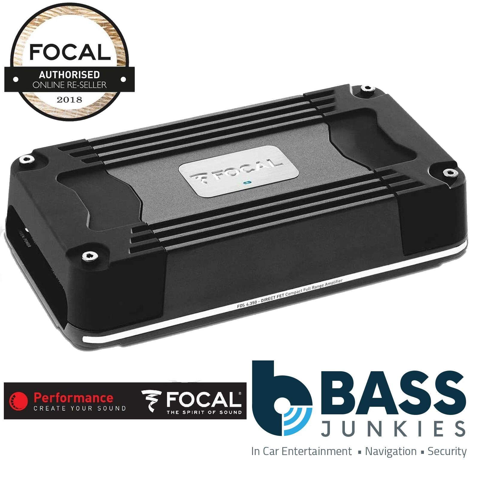 Focal FDS4.350 - 4/ 3/2 Channel Class D 200 Watt RMS Compact Car Amplifier Amp