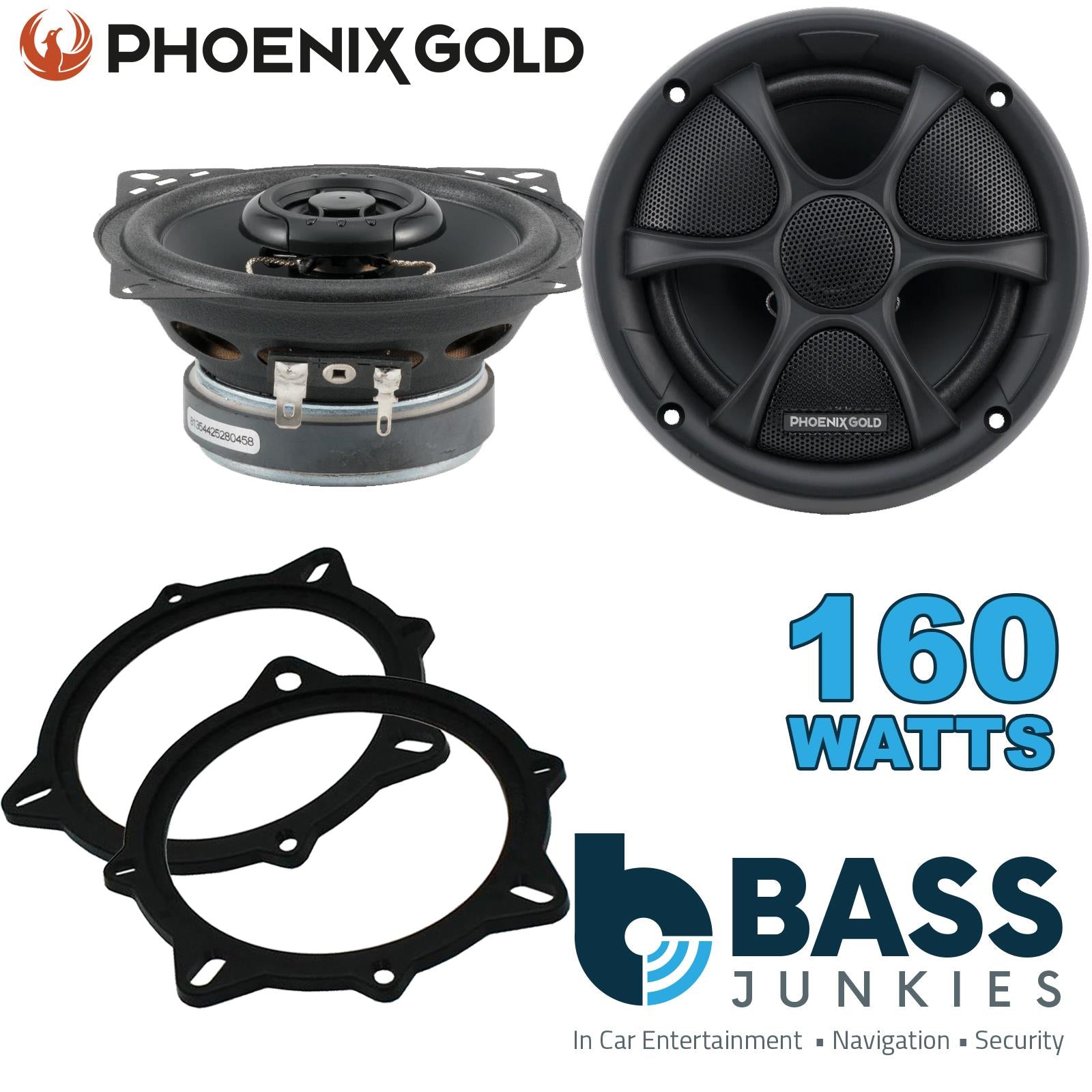 Phoenix Gold RX4CX 100mm/10cm/4" 2-Way Coaxial Car speakers (Per Pair Max 160|80 watts RMS) Fits BMW 5-Series 2006-10 | X1 09-15 | X3 06-10 | X5 06-13 | 3-Series 05-12
