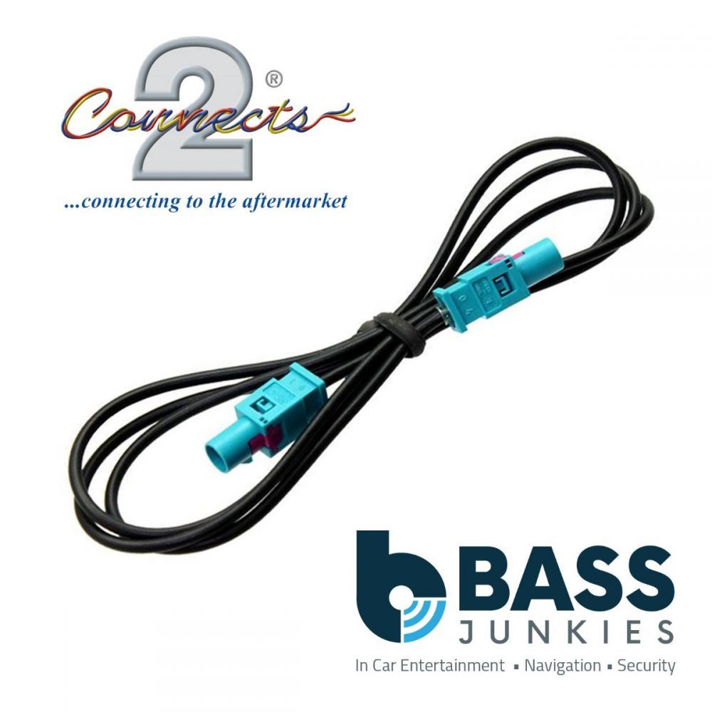 Connects2 CT27AA99 Fakra 1M Extension Male To Male Car Stereo Antenna Adapter Aerial Lead
