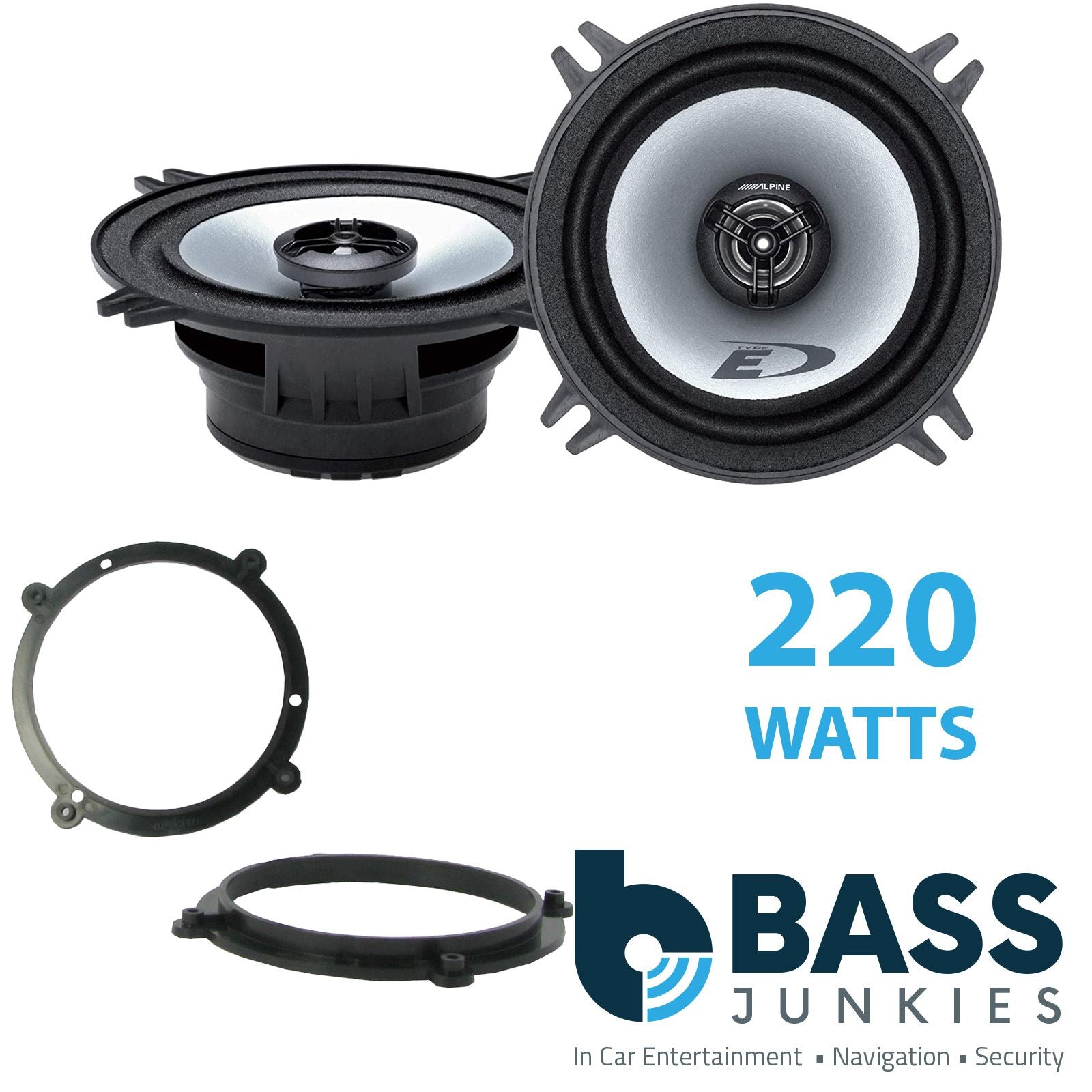 Alpine SXE-1325S 2-Way 130mm/13cm/5.25" Coaxial Speakers (Per Pair 400 Watts) Fits Audi A3 1996-03