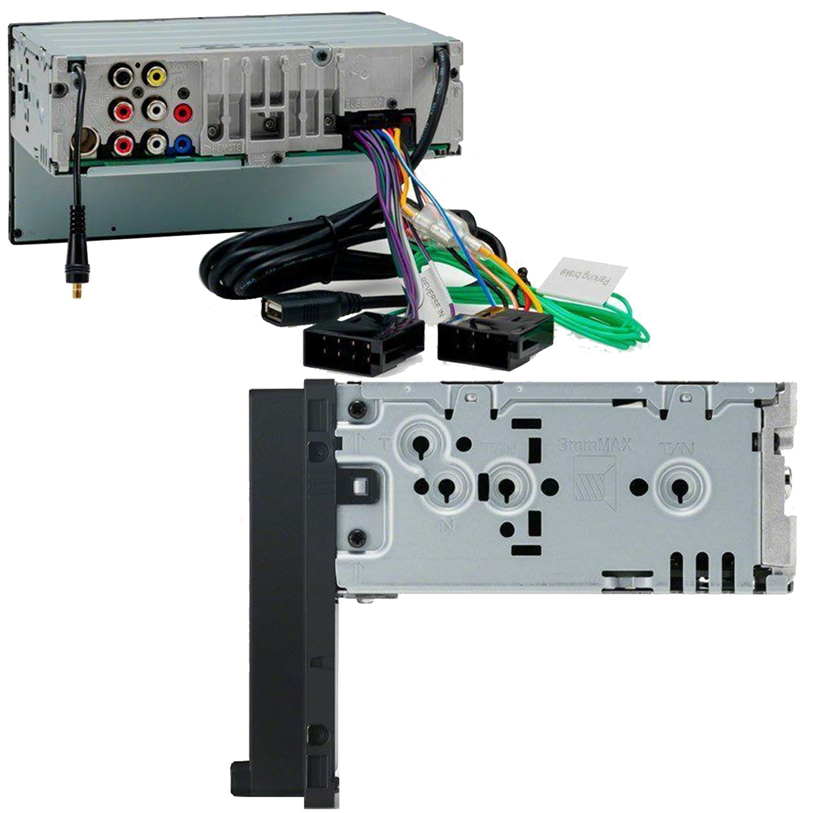 SONY DAB+ Apple | Android Double Din Stereo Fitting Kit + Steering Wheel Stalk Controls to fit Nissan Qashqai 2007-13