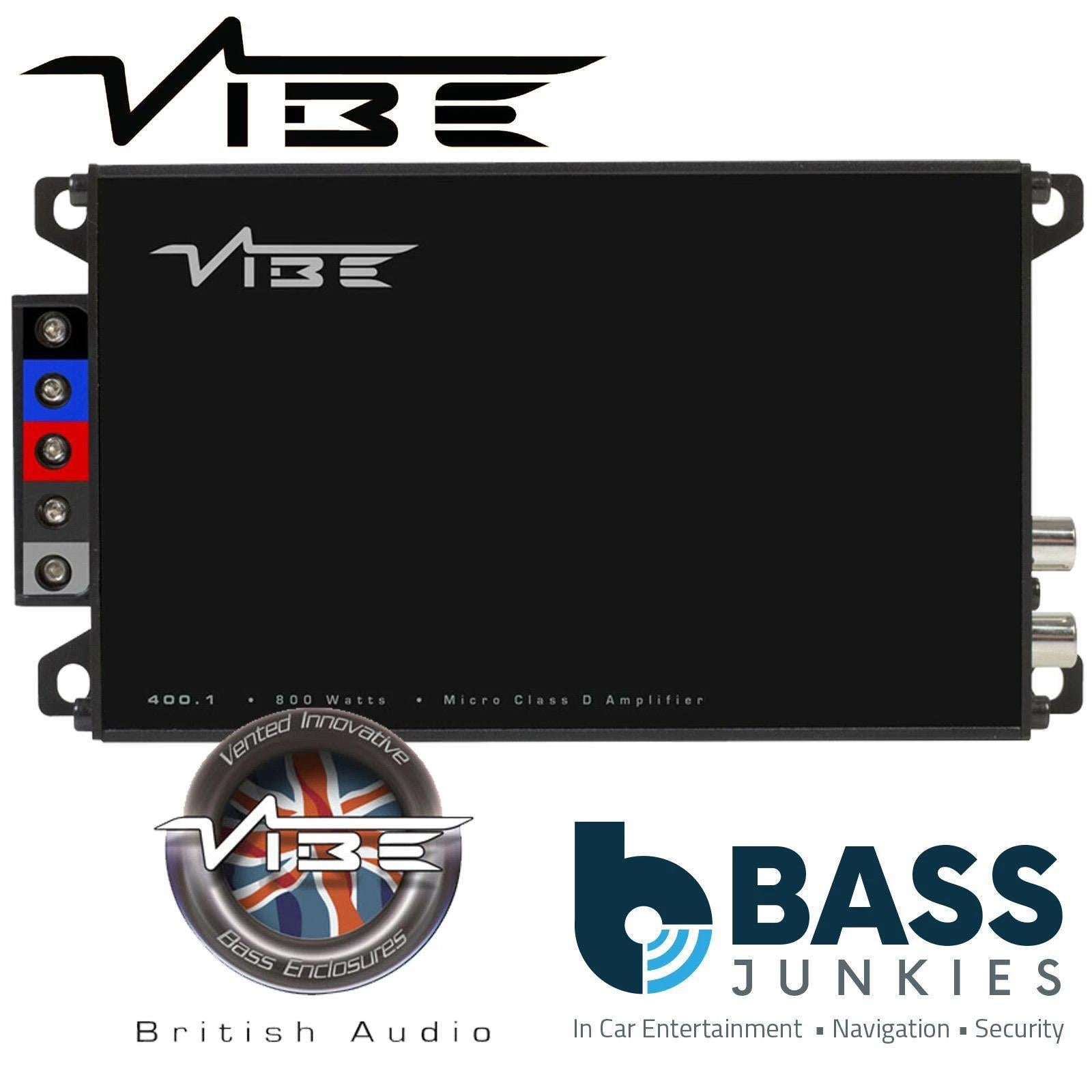 Vibe BLACKAIRP8-V6 8" 1500 Watts Passive Car Sub Bass Box & Vibe Powerbox Amplifier With Amp Kit