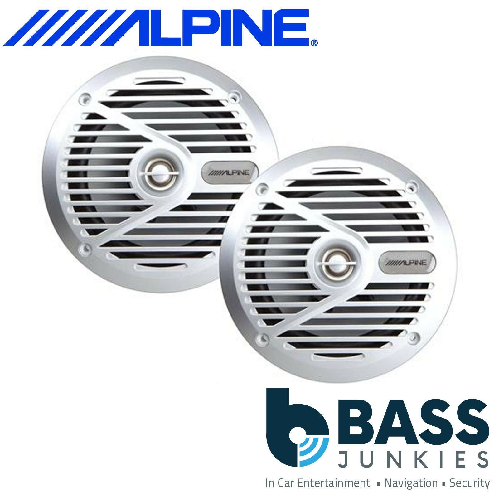 Alpine Marine SPS-M601 6.5" 16.5cm 100 Watts 2 Way Coaxial Car Speakers Silver (Pair)