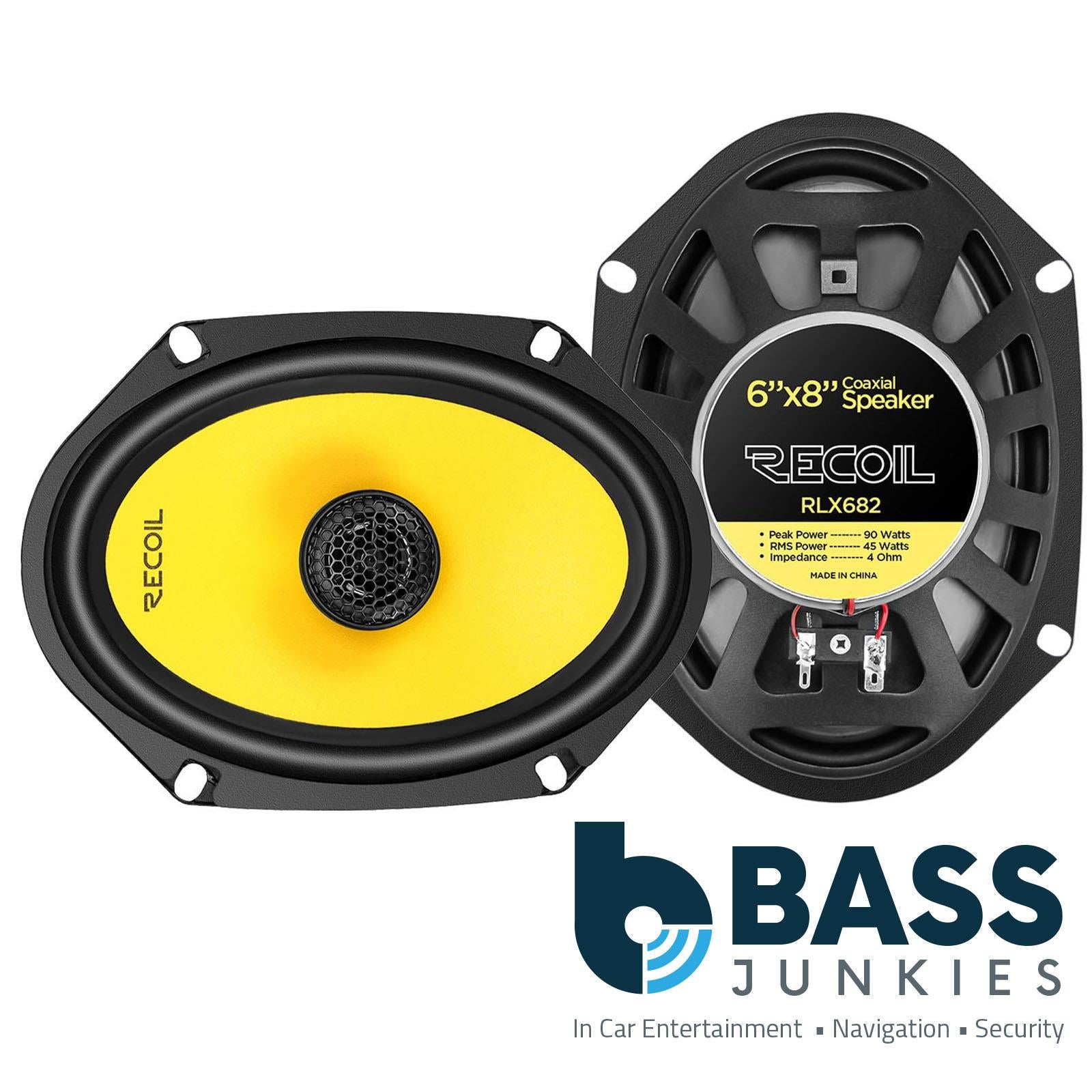 Recoil RLX682 - 180 Watts 6x8" Inch 2 Way Coaxial Car Door Speakers Pair