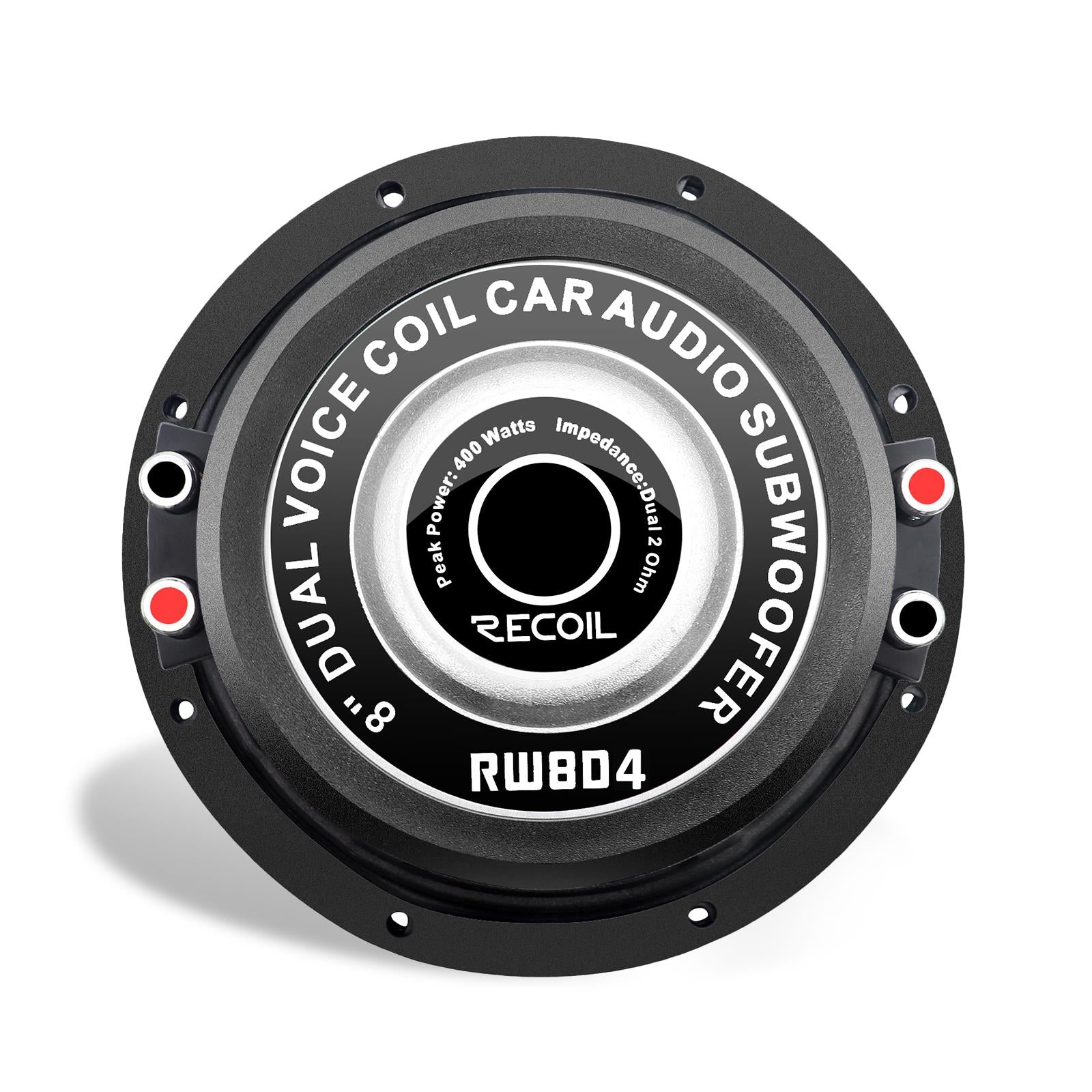 Recoil RW8D4 - 400 Watts 8" Inch 20cm Dual Voice Coil 4-Ohm Car Sub Subwoofer