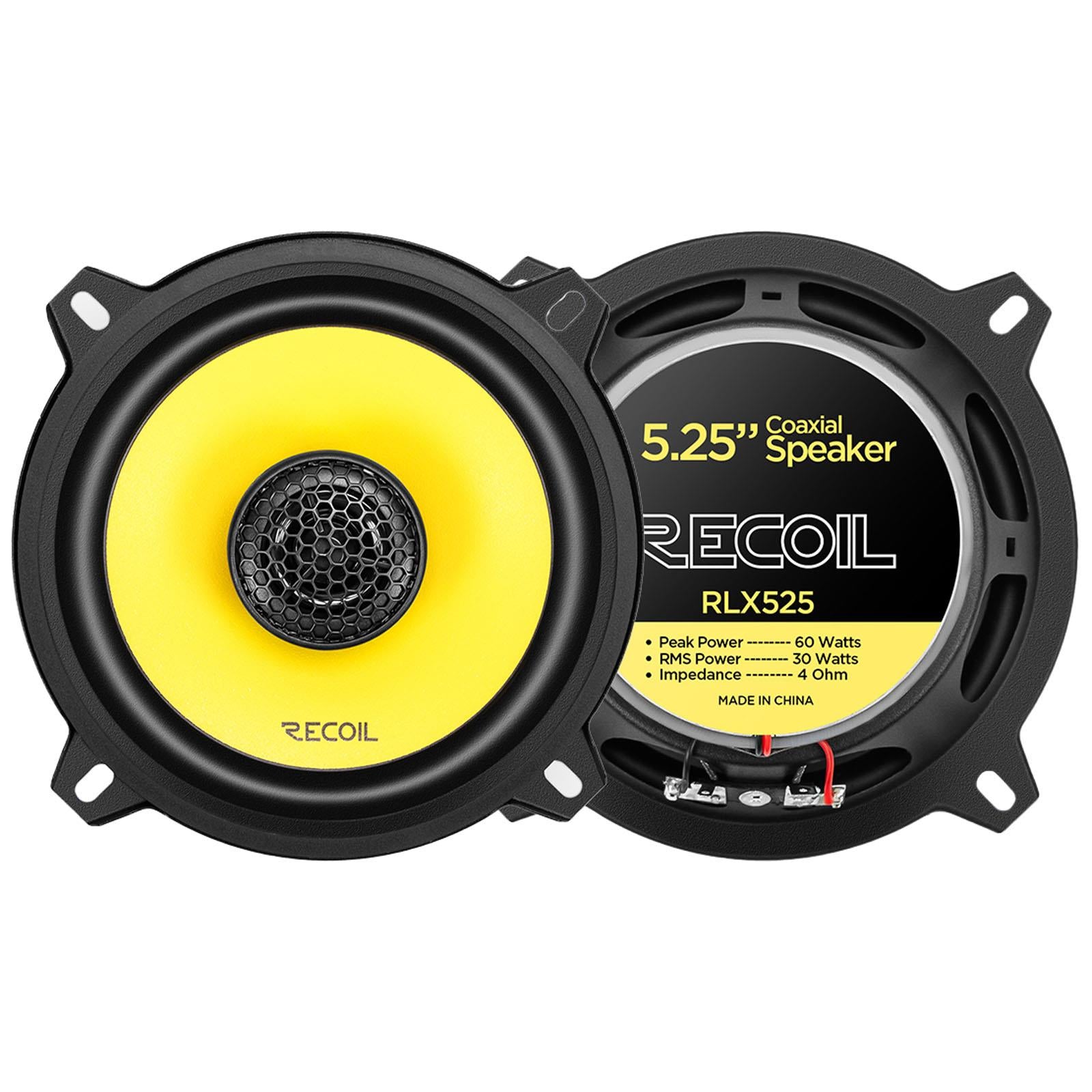 Recoil RLX525 - 120 Watts 5.25"inch 13cm 2-Way Coaxial Car Door Speakers Pair
